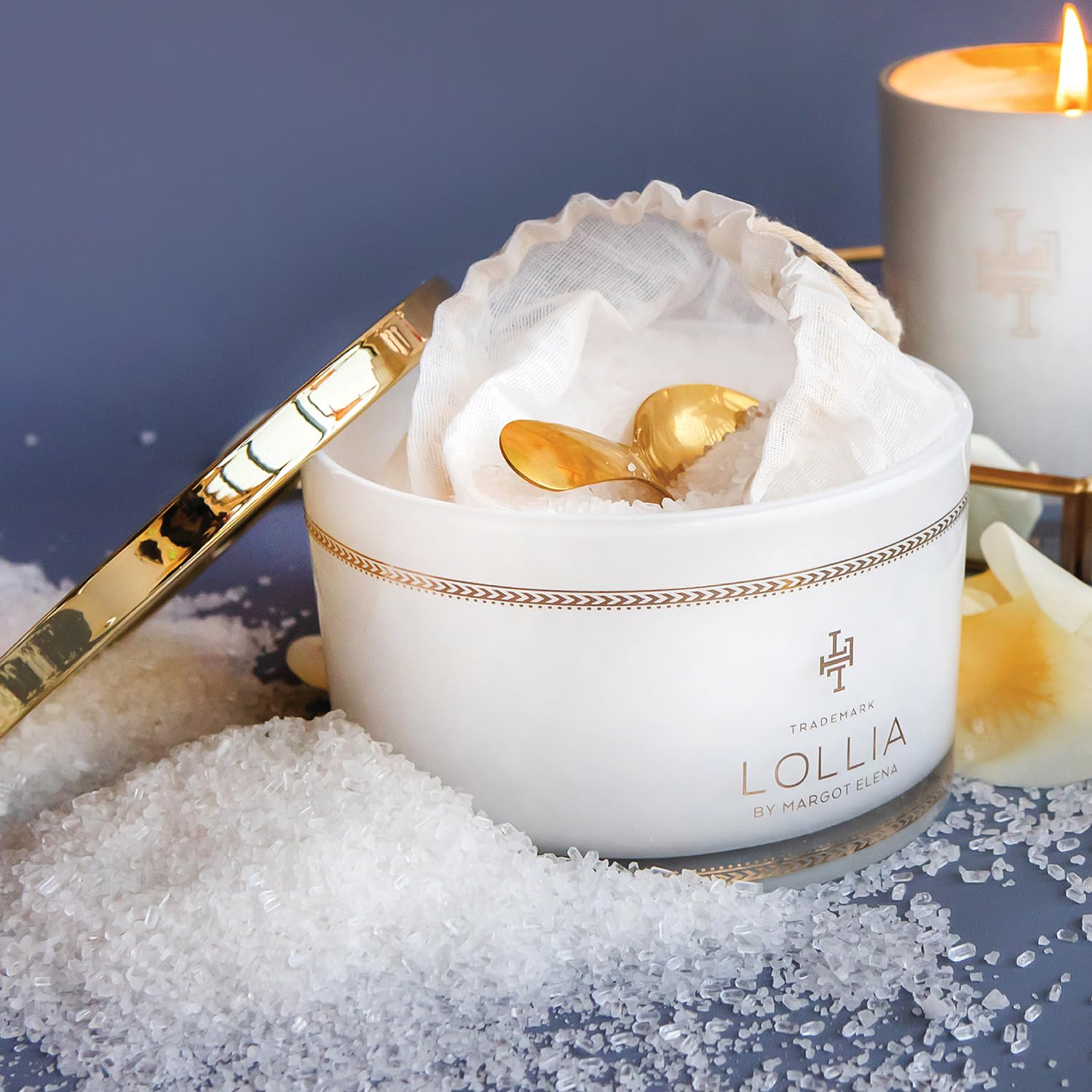 Lollia Fine Bathing Salts, 20 oz. – Bath Essential for Women, Bathtub Accessories, Relaxing Bath Salts for Women, Bath Products, Scented Luxury Bath Salts