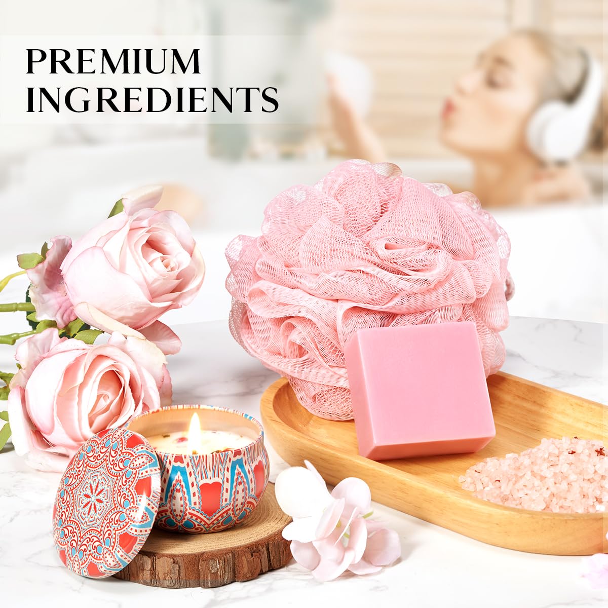 Effiland Aromatherapy Shower Steamers Shower Gifts,Soap Holder Set, 6-Pack Shower Bombs,Gift for Women,Relaxing Self Care