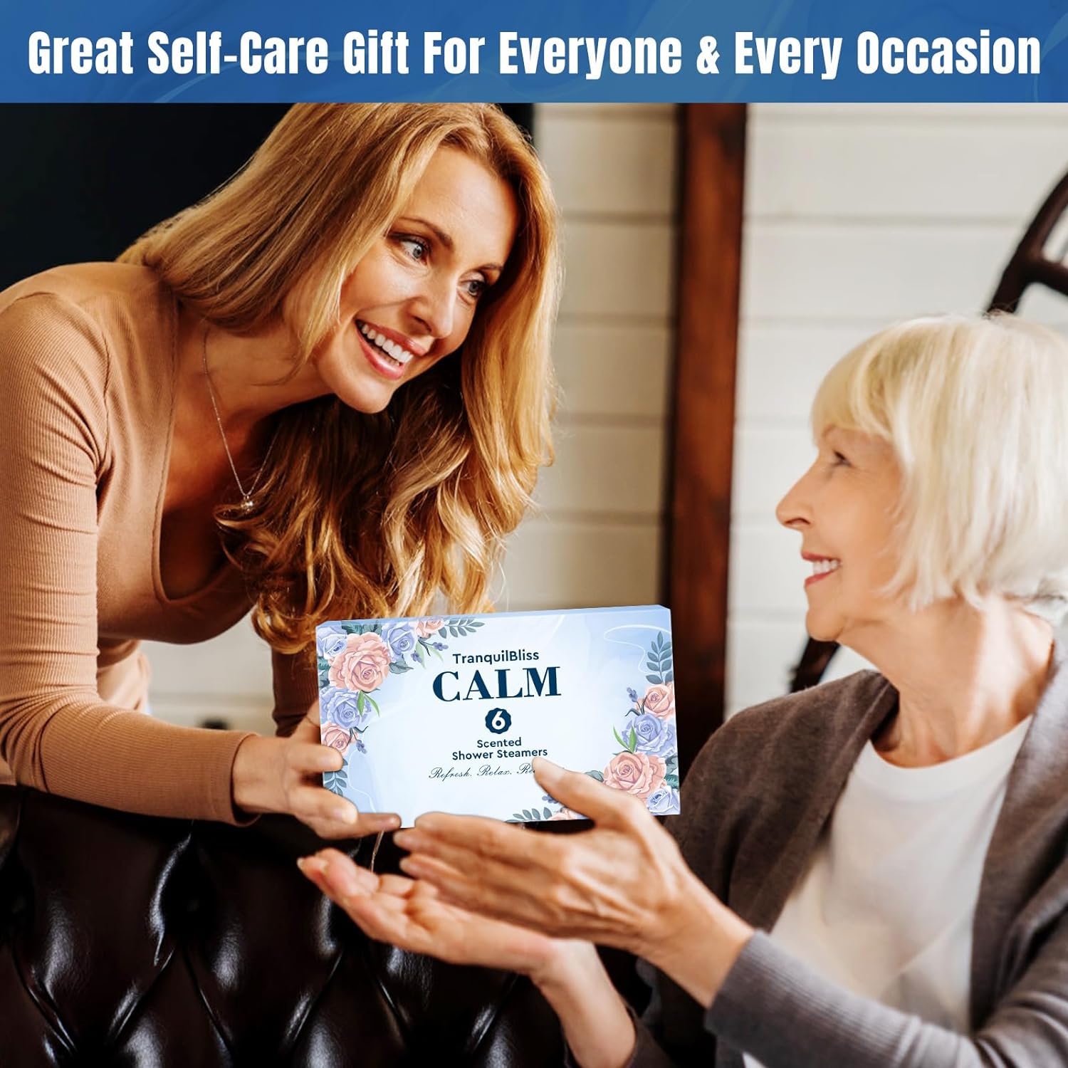 TranquilBliss Shower Steamers with Natural Fragrance, 6 Pack Shower Bath Bombs, Christmas Gifts Stocking Stuffers, Luxury Self Care & Relaxation Christmas, Birthday, Gifts for Women and Men