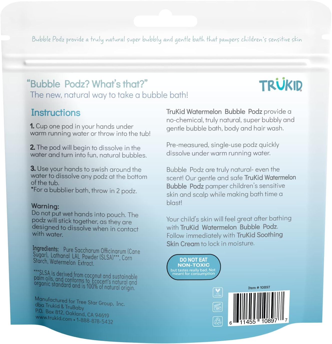 TruKid Bubble Podz for Baby, Refreshing Bubble Bath for Dry, Sensitive & Soft Skin, pH Balanced for Eye Sensitivity, Enriched with Lavender Flower, Lavender Scent, All Natural Ingredients (24 Podz)