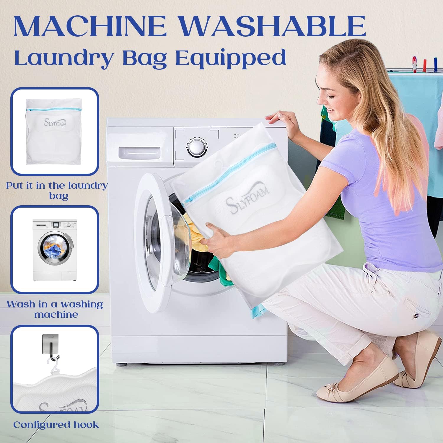 Bath Pillow for Tub Neck and Back Support Bathtub Pillow Essential Bath Accessory for Soaking, Jacuzzi or Spa Bathtub, Luxury Soft 4D Bath Tub Pillow with Strong Suction Cups for Body Relaxing - White