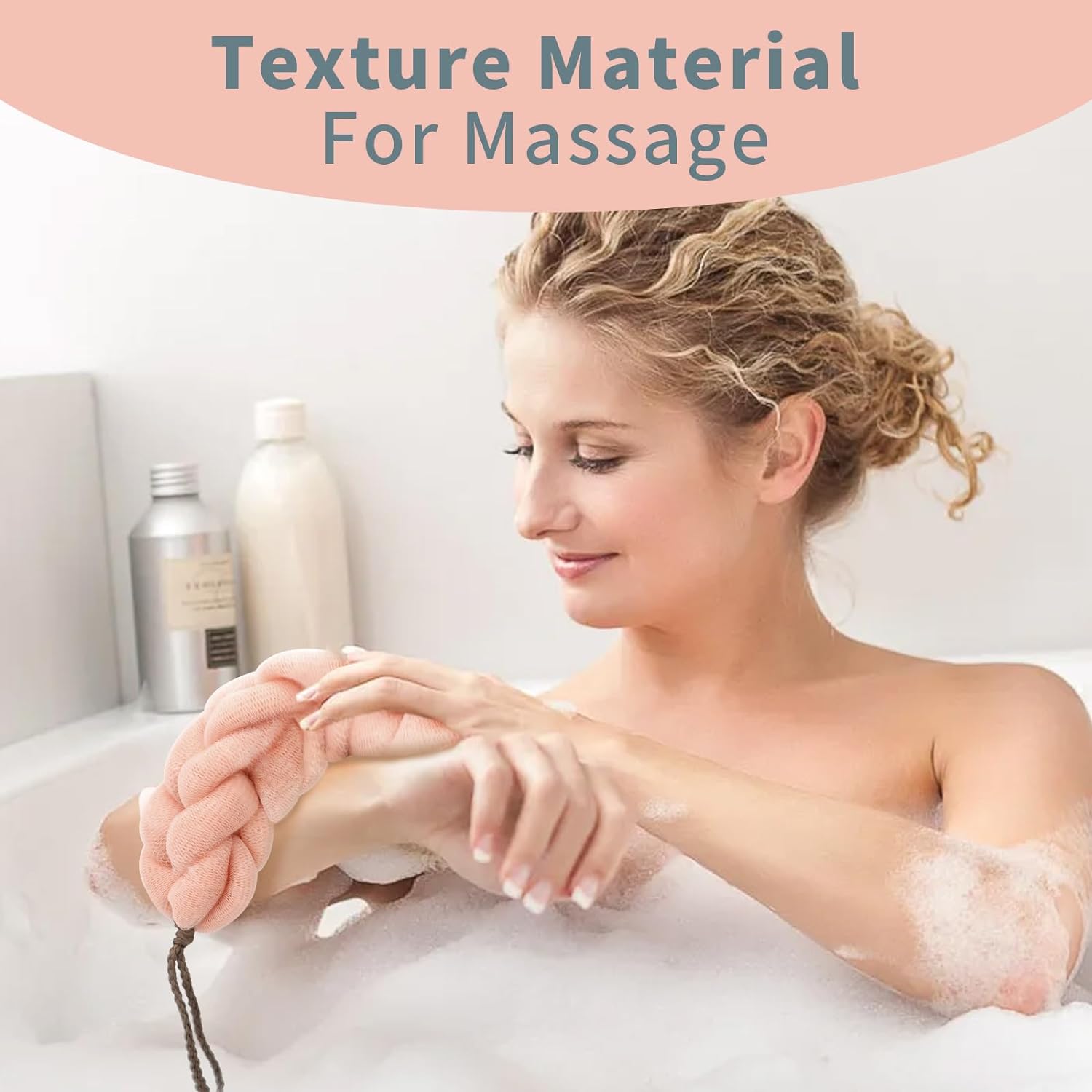 BCKENEY Bath Loofah Shower Sponge Soft Mesh Loofah Body Scrubber with Long Loofah Bath Sponge for Men Women Body Wash Exfoliator Shower Puffs