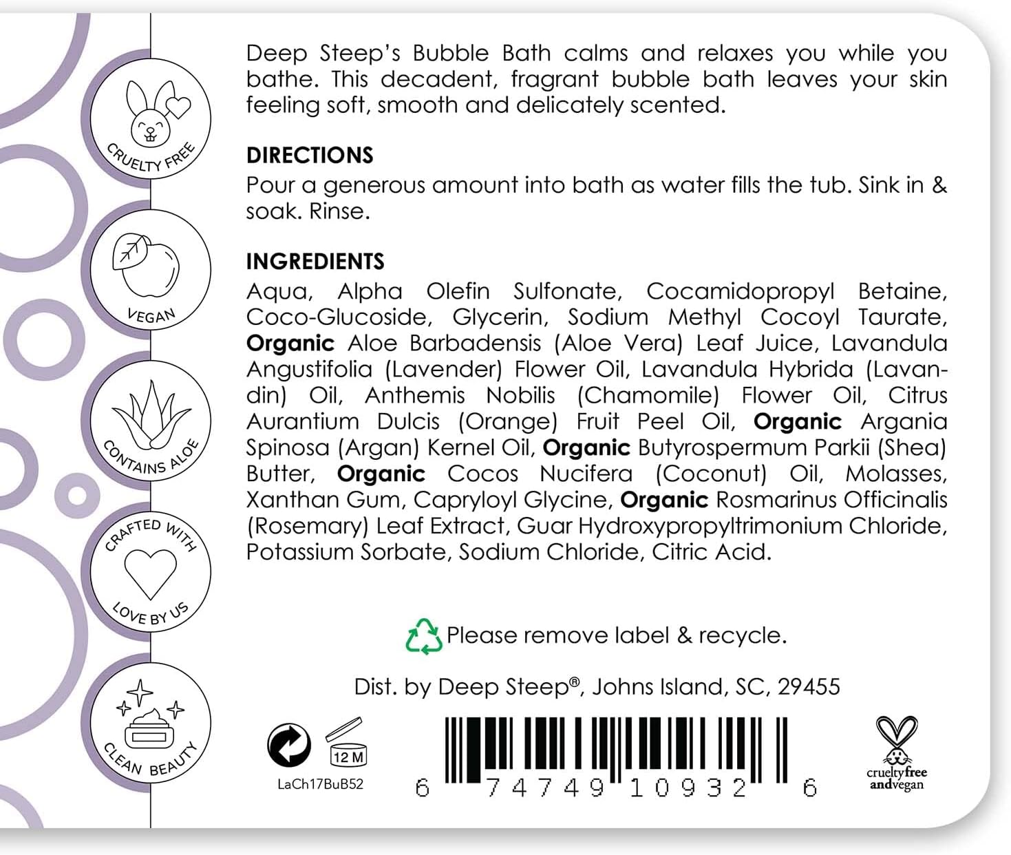 Deep Steep Bubble Bath, 17 Ounce (Pack of 2) (Vanilla Coconut)