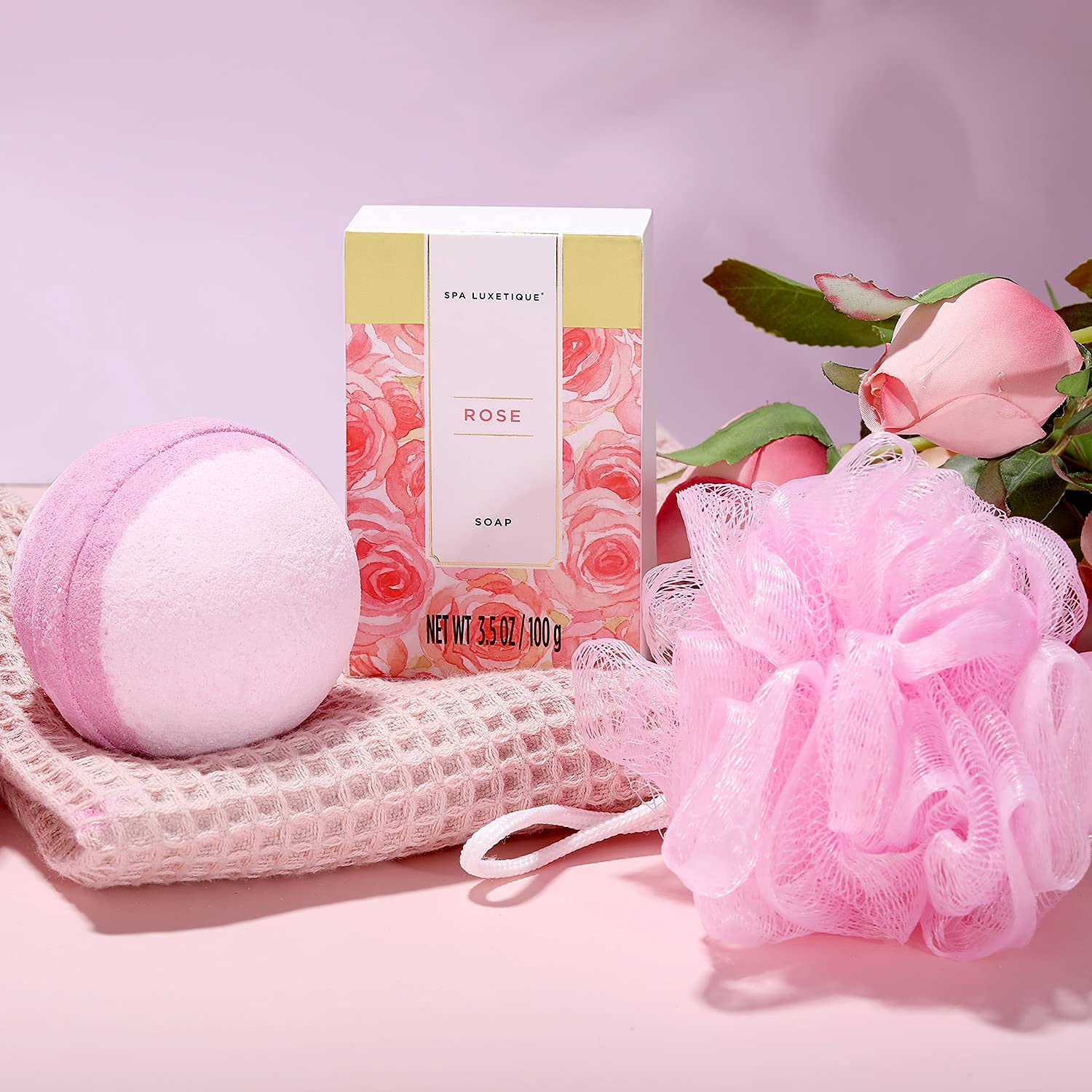 Spa Luxetique Gift Baskets for Women,15 Pcs Vanilla Spa Gifts for Women, Gifts for Women with Bubble Bath, Bath Salt, Bath Bombs Birthday Gifts for Woman With Tote Bag, Valentine's Day Gifts for Women