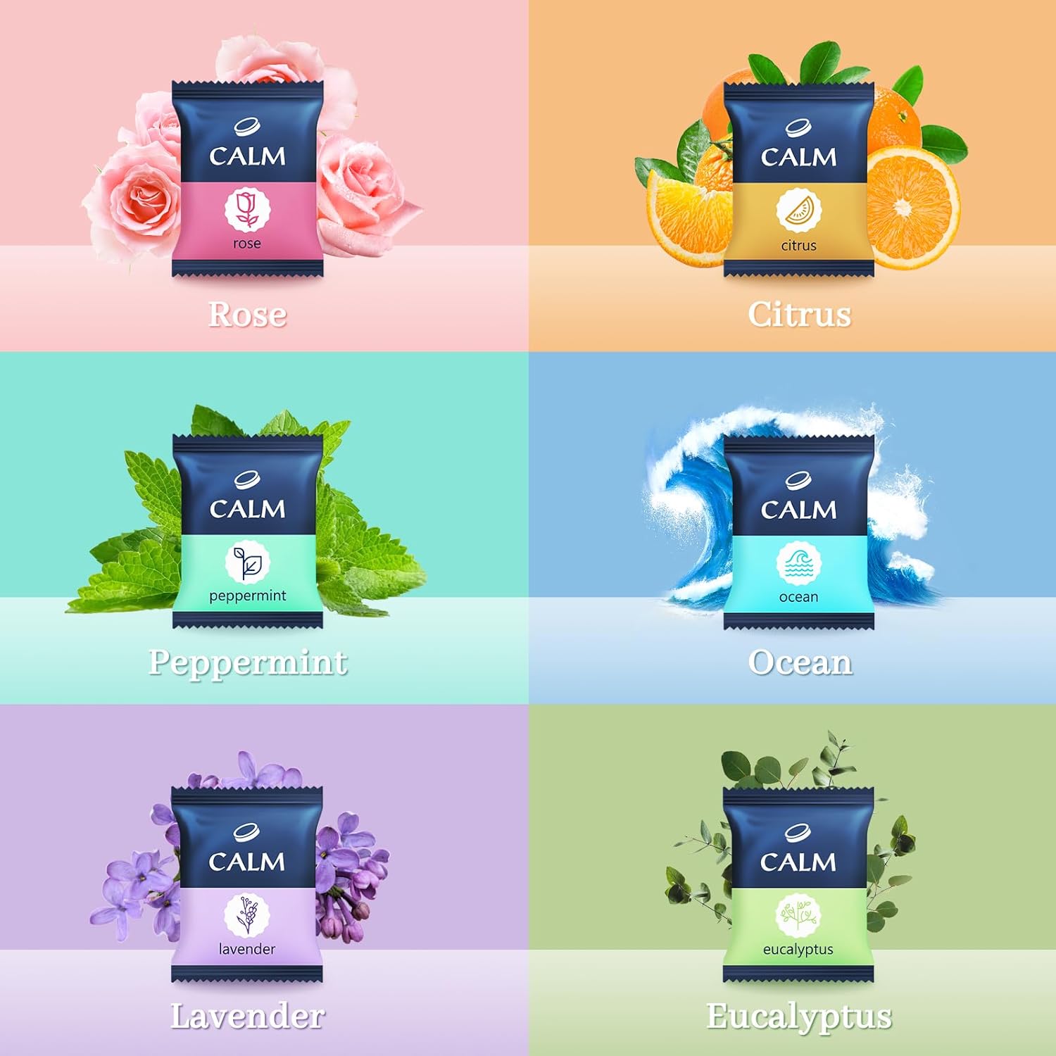 TranquilBliss Shower Steamers 6 Count, Shower Steamers - Nice Gifts Set with Natural Ingredients, 6 Different Scents & Individually Wrapped, Ideal as Holiday Gift for Her, Friends, Mom