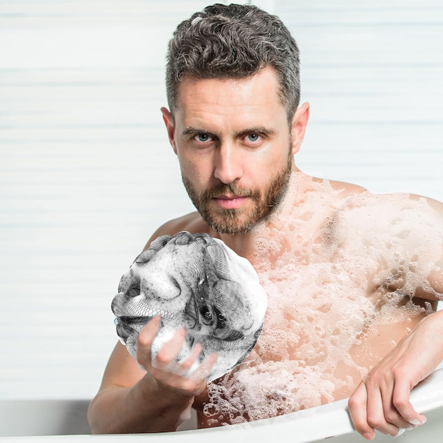 BCKENEY Bath Loofah Shower Sponge Body Back Scrubber Soft Mesh Shower Puffs Exfoliating Loofa for Women & Men Bath Accessories Cleaning Tool(4Pack 60G Forest Fairy)