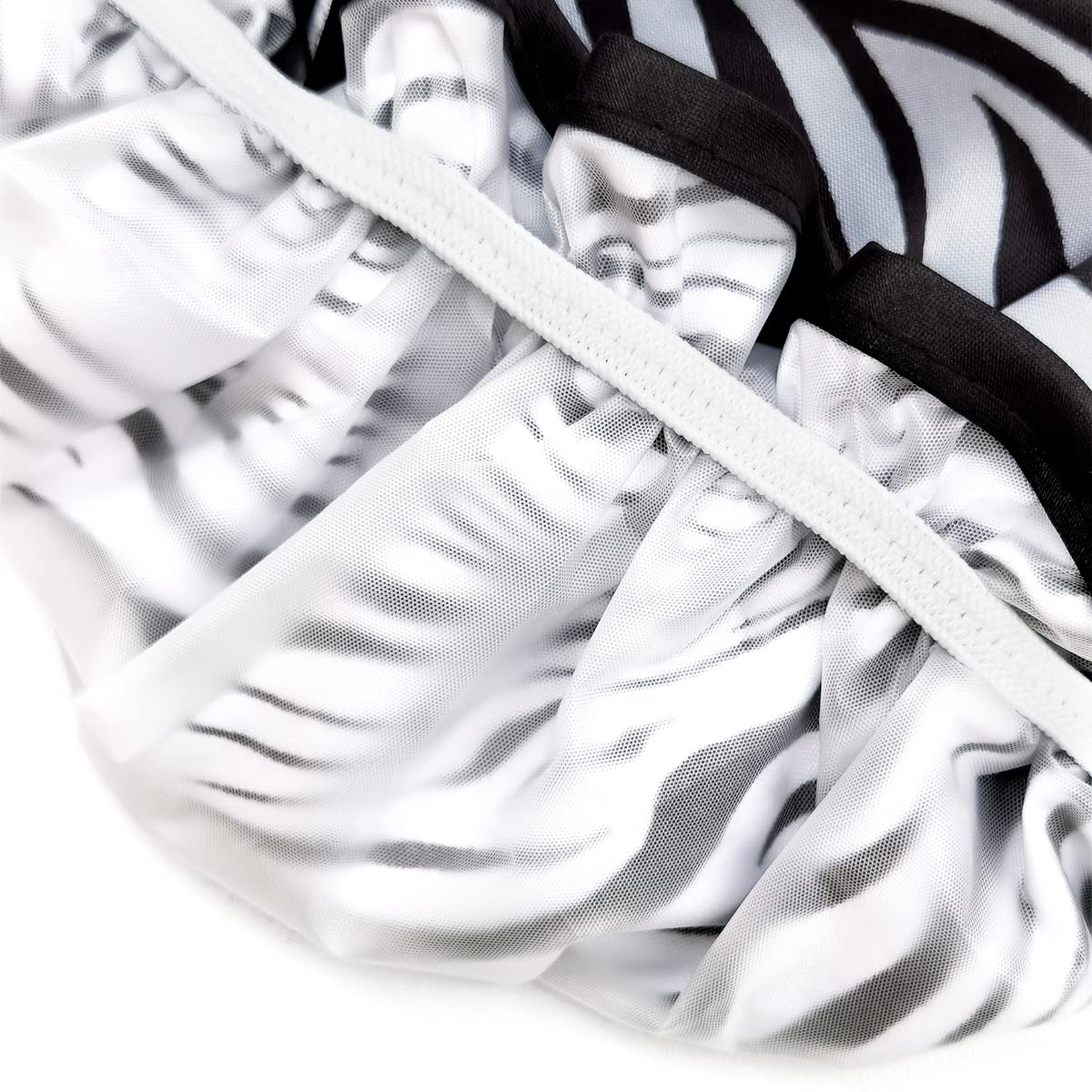 HOMESJUN Shower Cap, 3 Packs Waterproof Reusable Bath Caps for Women Hair, Double Layers Elastic Shower Hat Hair Protection