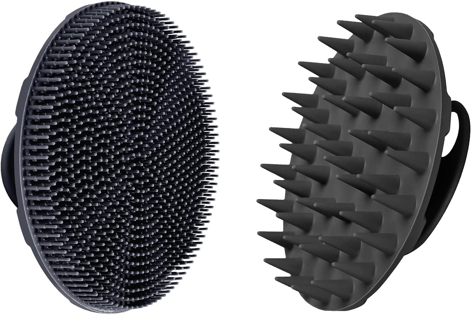 INNERNEED Food-Grade Soft Silicone Body Scrubber Shower Brush Handheld Cleansing Skin Brush, Gentle Exfoliating and Lather Well (Black)