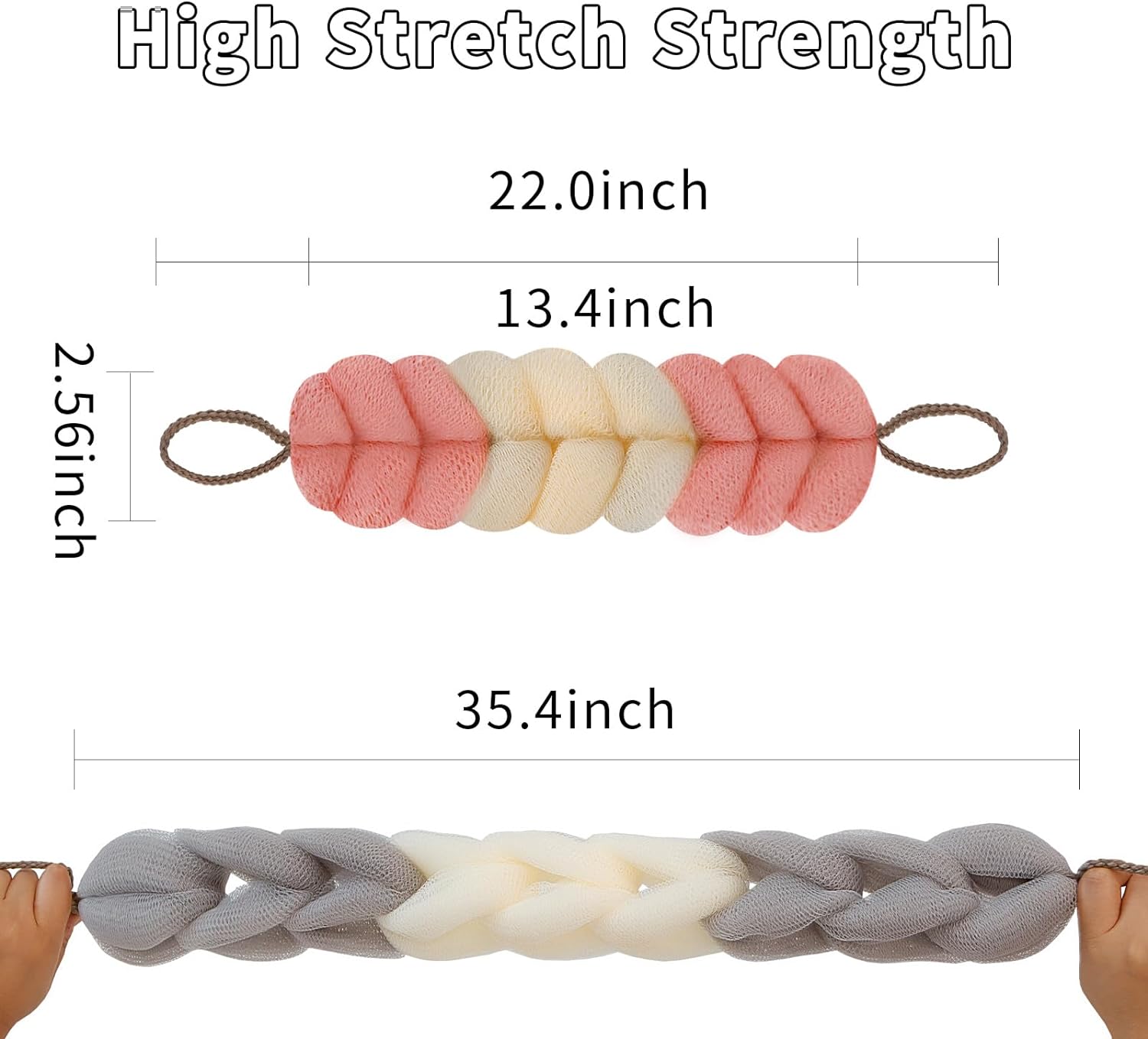 BCKENEY Bath Loofah Shower Sponge Soft Mesh Loofah Body Scrubber with Long Loofah Bath Sponge for Men Women Body Wash Exfoliator Shower Puffs