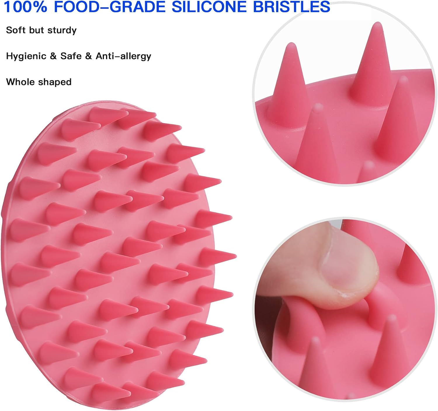 INNERNEED Food-Grade Soft Silicone Body Scrubber Shower Brush Handheld Cleansing Skin Brush, Gentle Exfoliating and Lather Well (Black)