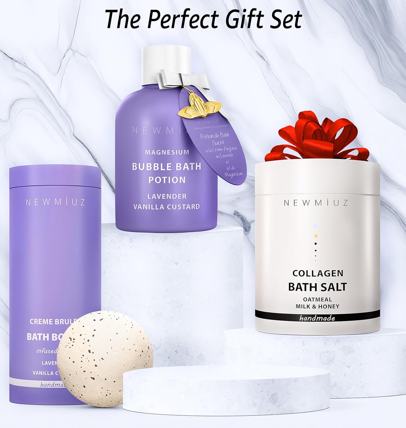 Magnesium Bubble Bath Lavender Vanilla - Luxury Long Lasting Bubble Foaming Bath For Sore Muscles - Epsom Salt Moisturizing Relaxing Stress Relief - Spa Self Care Spa Gift for Women Birthday Christmas