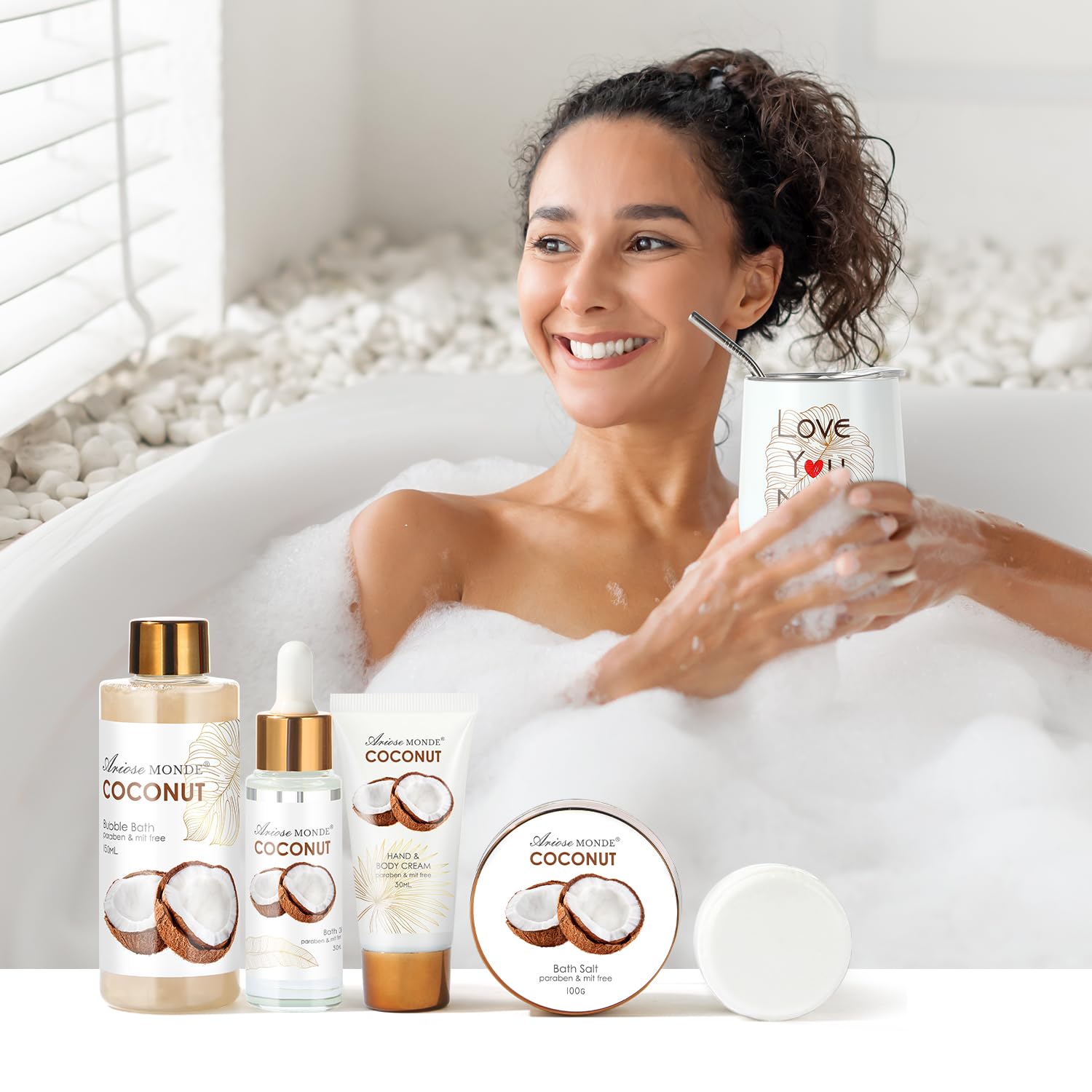 Home Spa Gift Basket, Bath Spa Kit for Women, with Body Lotion, Shower Gel, Bubble Bath, Body Scrub, Bath Salt, Bath Bomb, Bath Gift Set for Mother, Wife Her, with Magnolia and Jasmine Scent