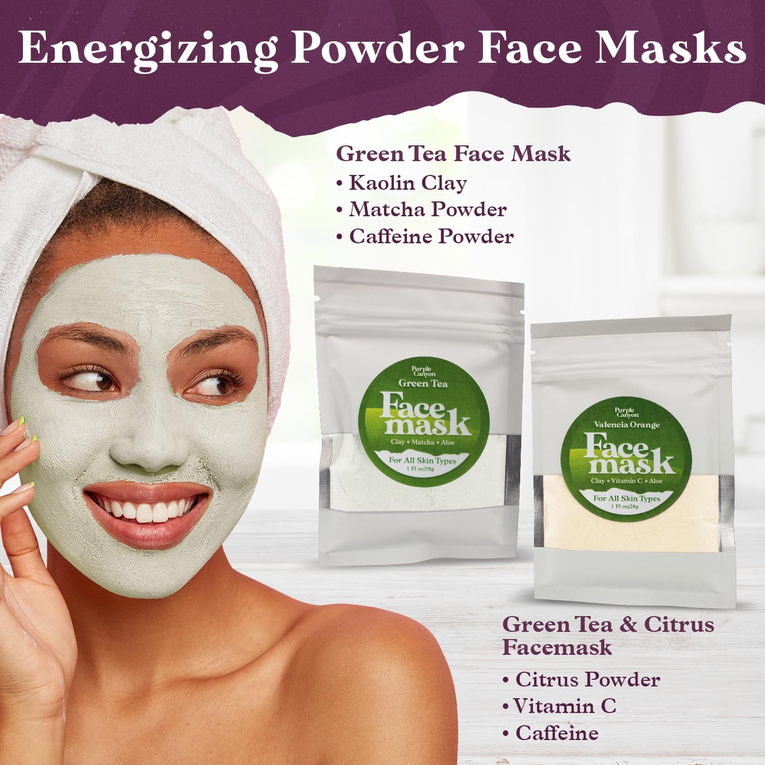 Purple Canyon Mystic Spa Box | 7 Piece Full Size Lavender Spa Kit for Self Care | Bath and Body Gifts for Women