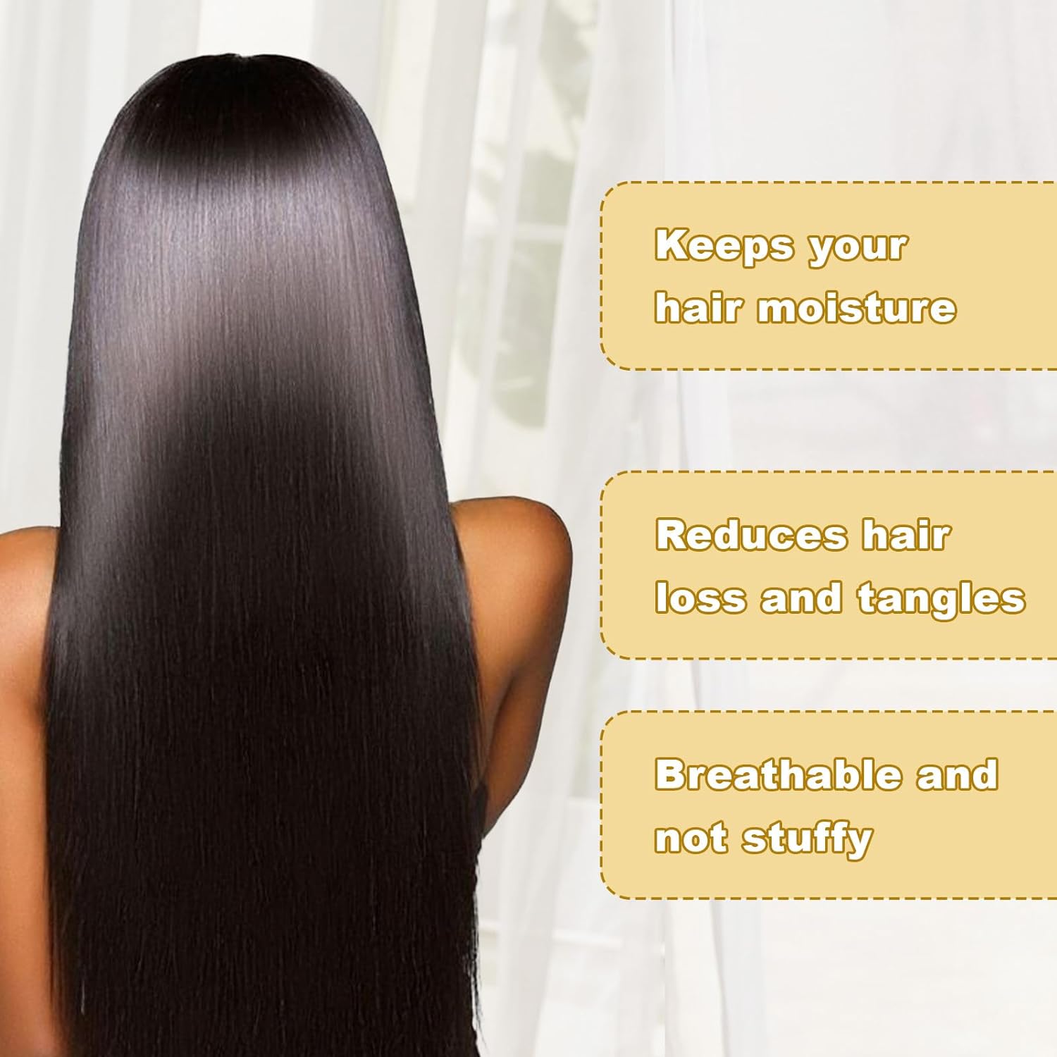 Satin Bonnet Silk Bonnet for Sleeping Women, Double-Layer Silk Hair Wrap with Elastic Band, Adjustable Shower Cap for Curly Straight Long Hair, Pink