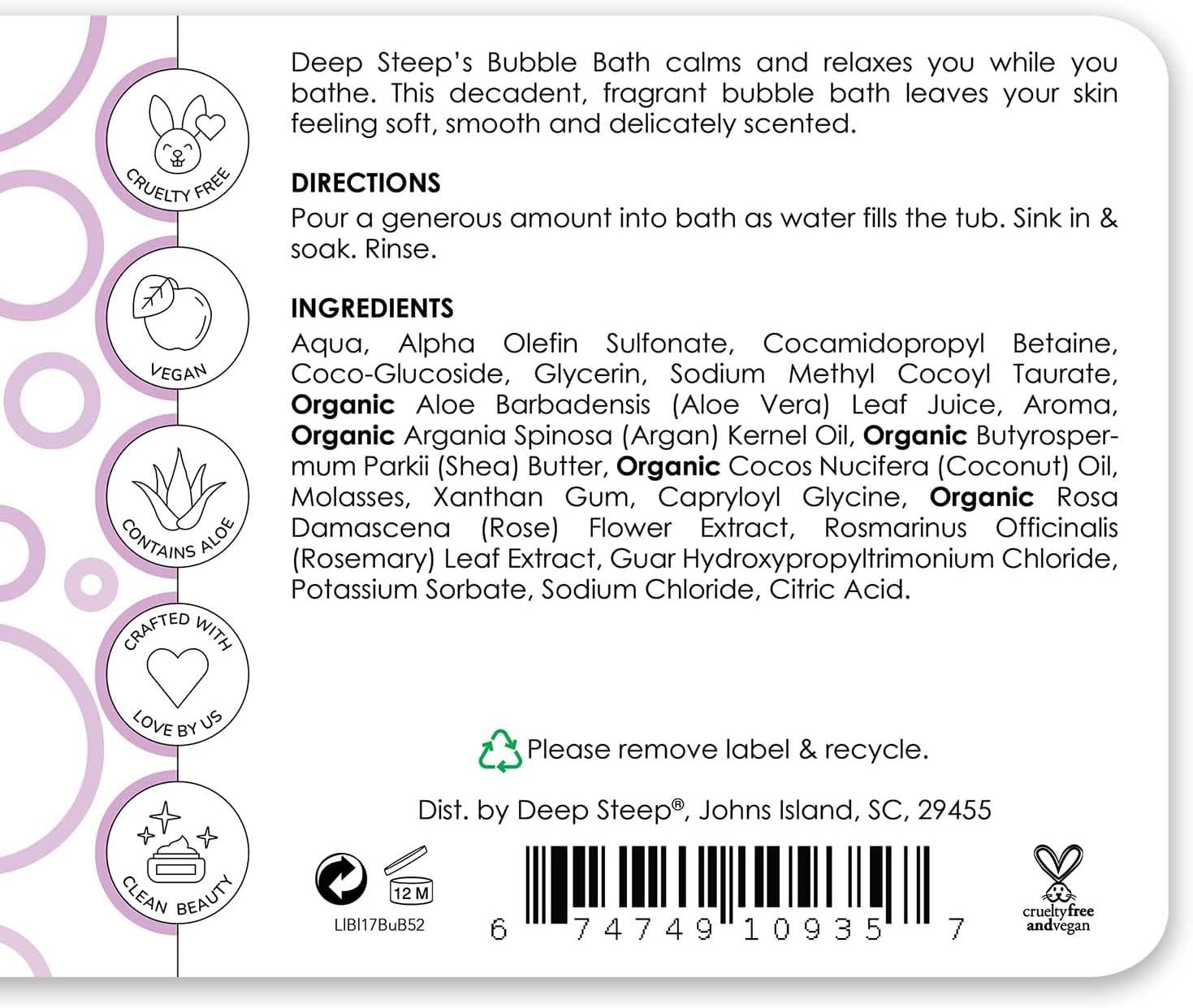 Deep Steep Bubble Bath, 17 Ounce (Pack of 2) (Vanilla Coconut)