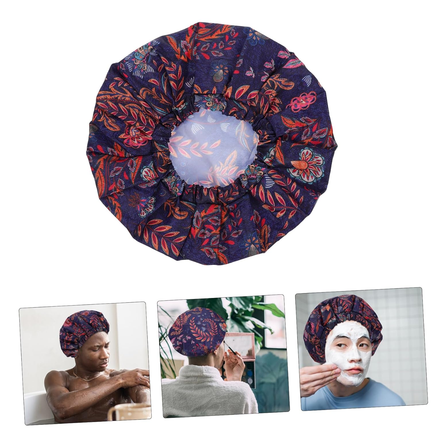 1pc men's shower cap spa head wrap bath shower caps bath cap satin headbands for women kids spa headband shower caps for women reusable turban tomorrow bow tie bath products man