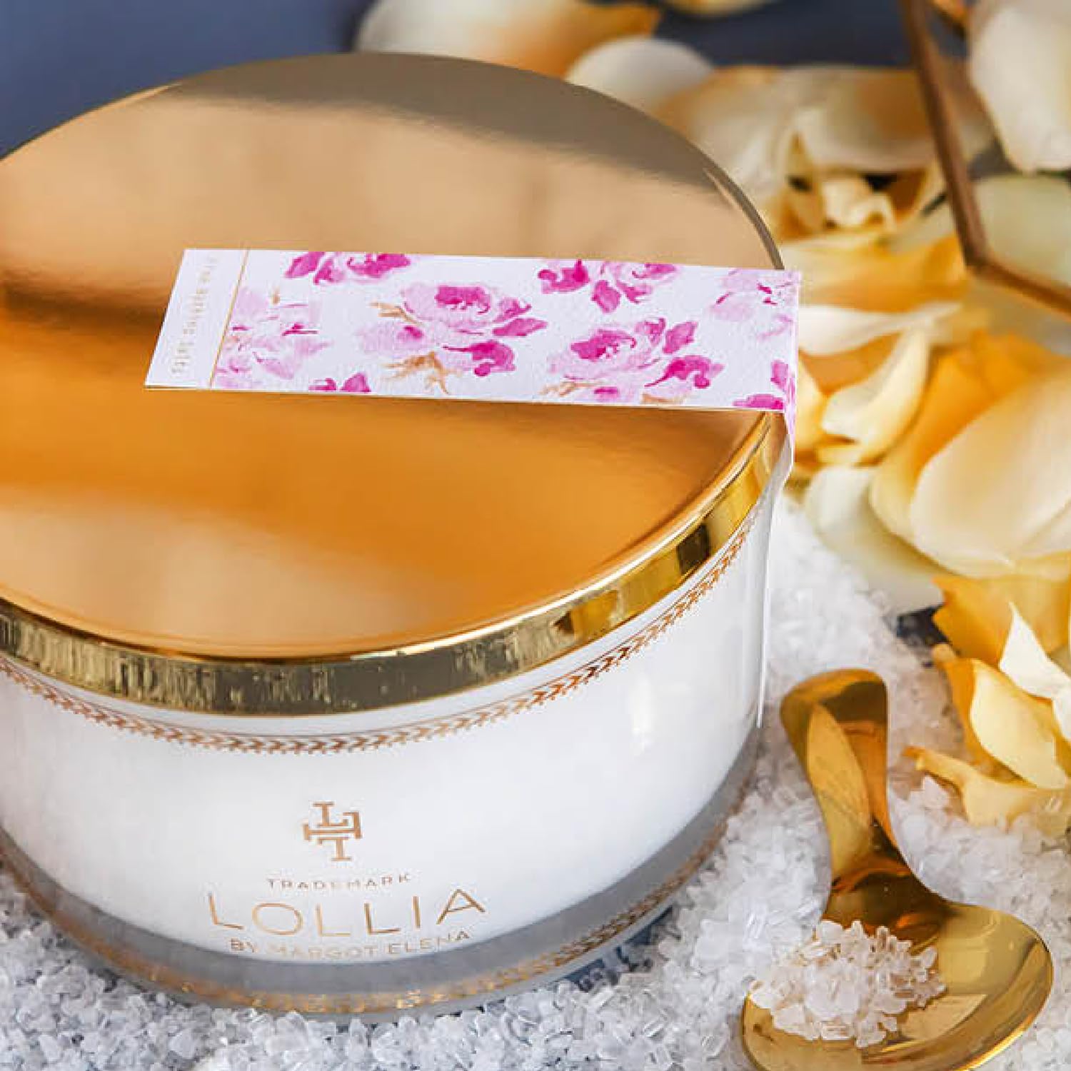 Lollia Fine Bathing Salts, 20 oz. – Bath Essential for Women, Bathtub Accessories, Relaxing Bath Salts for Women, Bath Products, Scented Luxury Bath Salts