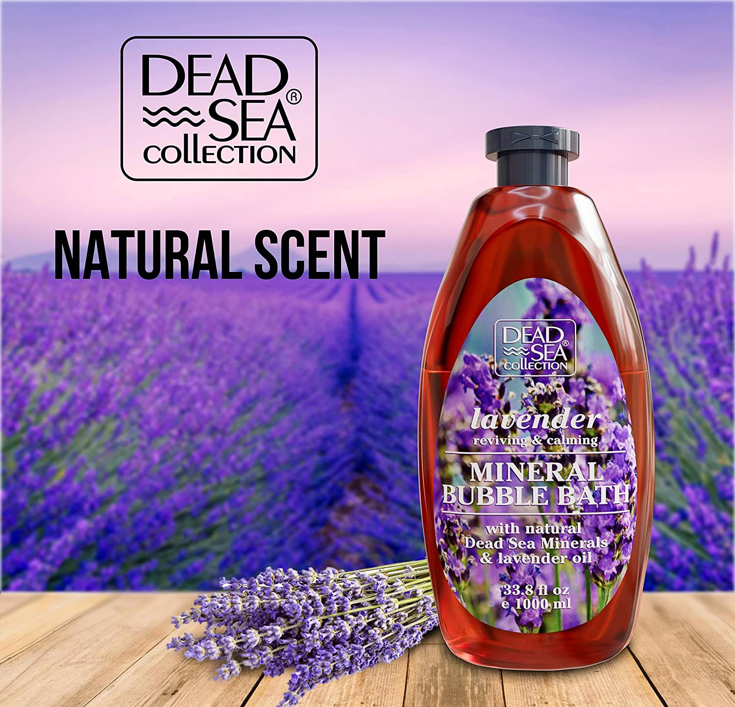 Dead Sea Collection Bubble Bath for Women and Men - with Coconut Oil and Natural Minerals - Nourishing and Moisturizing Skin - Pack of 2 (67.6 fl.oz)