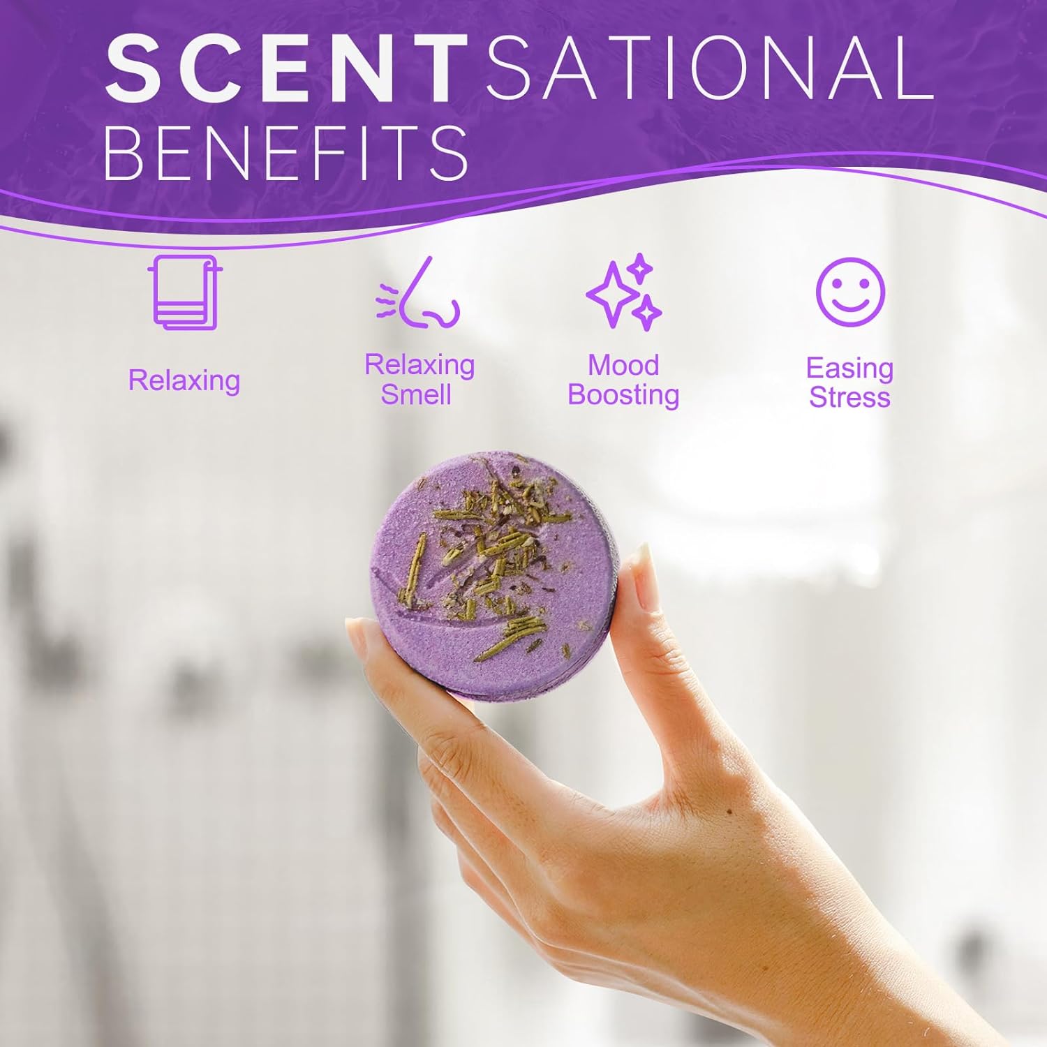 Aromatherapy Shower Steamers Valentines Day Gifts for her - Swcandy 8 Pcs Bath Bombs Valentine's Day Gifts for Women, Shower Bombs Self Care with Essential Oils, Relaxation Home SPA Lavender