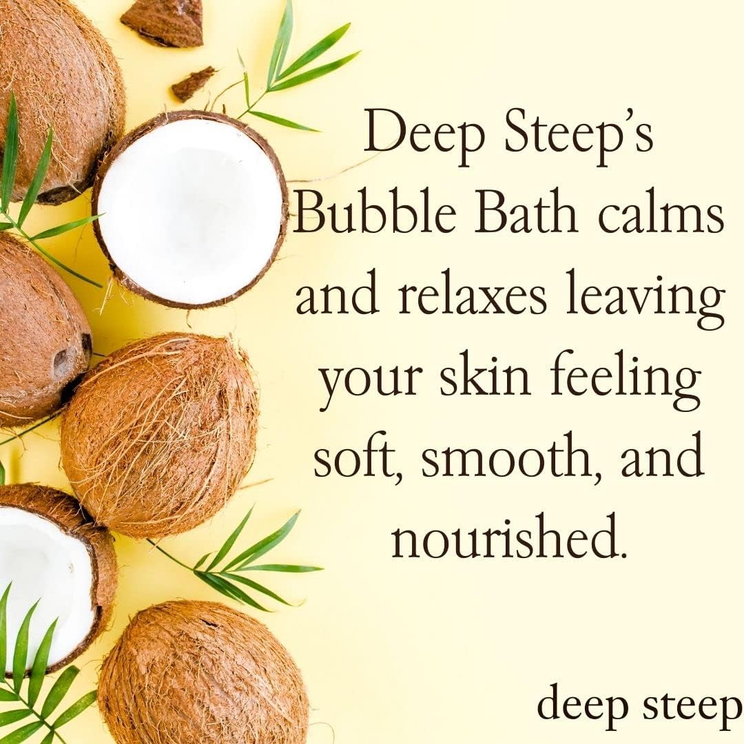 Deep Steep Liter Coconut Bubble Bath Premium Lather with Shea and Argan, 33.8 Fluid Ounce