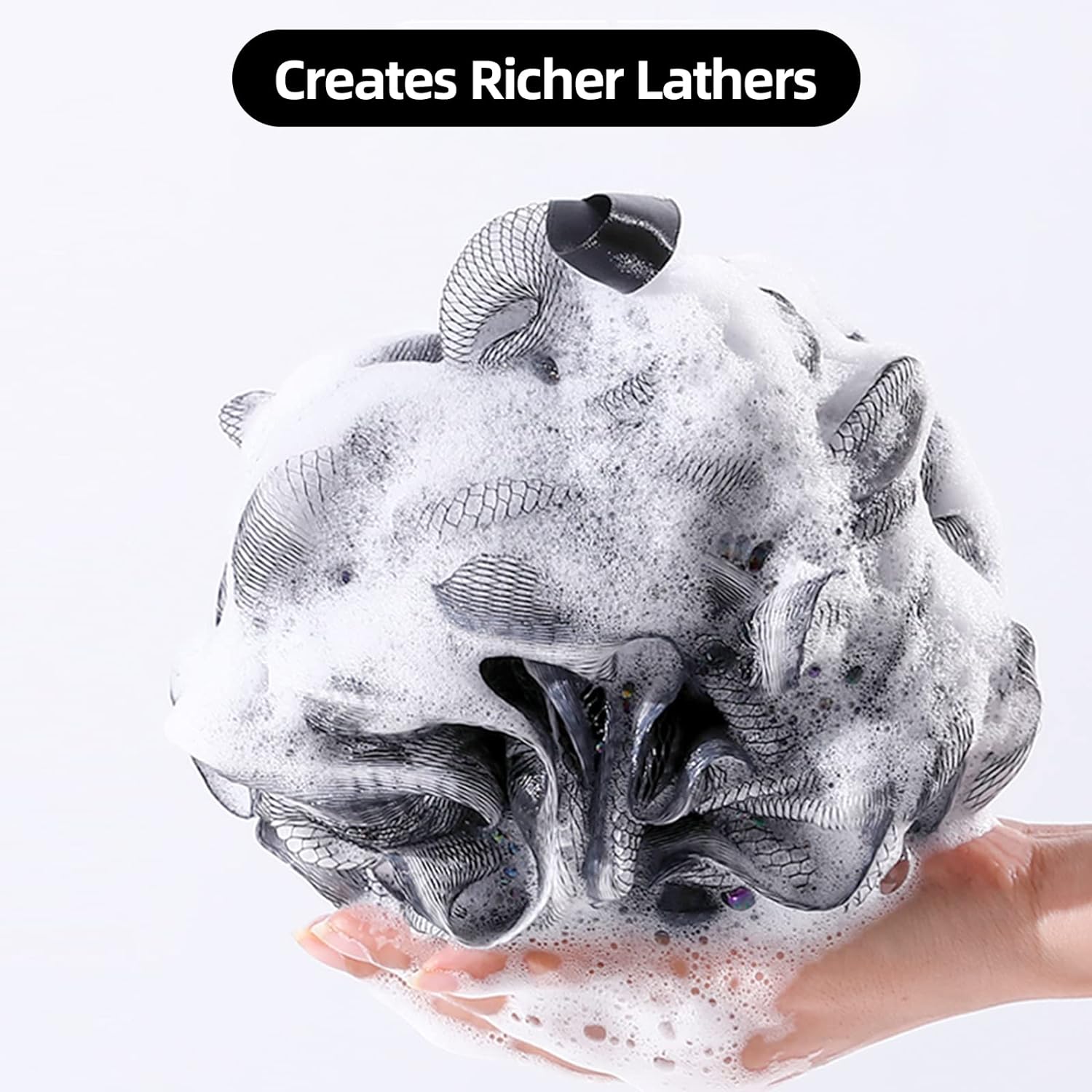 Fu Store Loofah Sponge Shower Loofahs 50g Bath Sponges Mesh Balls 4 Colors for Body Wash Back Scrubber Bathroom Men Women - 4 Pack Scrubber Cleaning Bathing Accessories