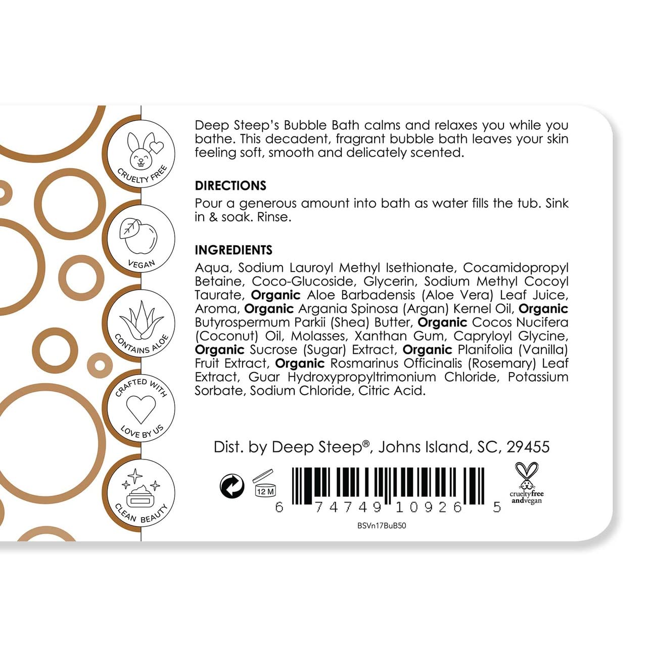 Deep Steep Classic Bubble Bath Lavender Vanilla 17 Ounce