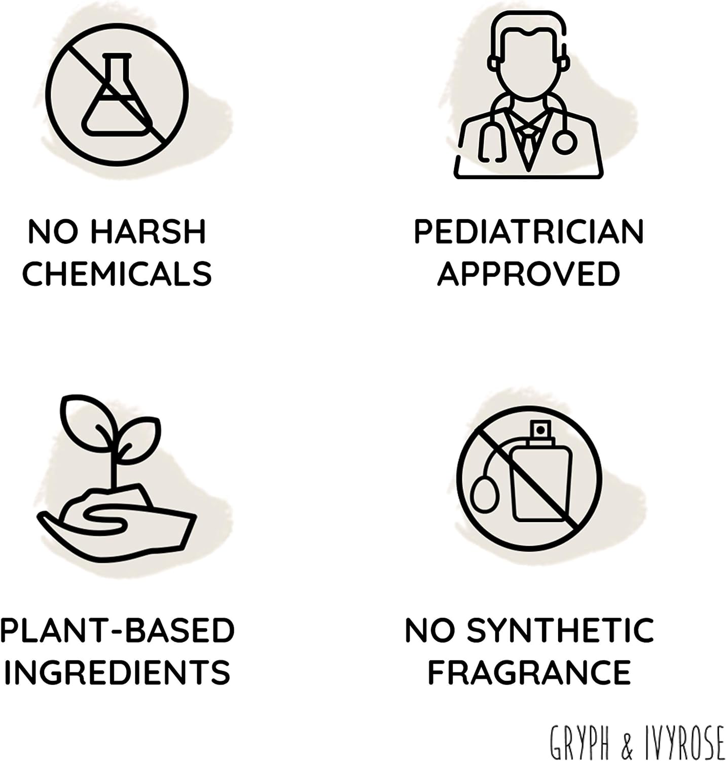 Gryph & IvyRose Poppin’ Bubbles Bath Soap for Babies - Gentle Soft on Skin Herbal Bubble Bath for Kids - Vegan Fragrance Free Soap For Children - 8 fl oz