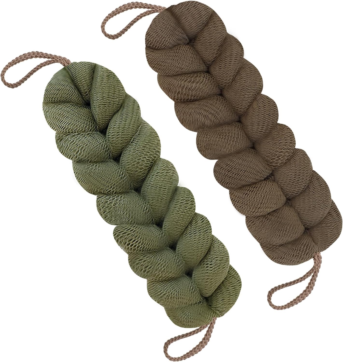 BCKENEY Bath Loofah Shower Sponge Soft Mesh Loofah Body Scrubber with Long Loofah Bath Sponge for Men Women Body Wash Exfoliator Shower Puffs