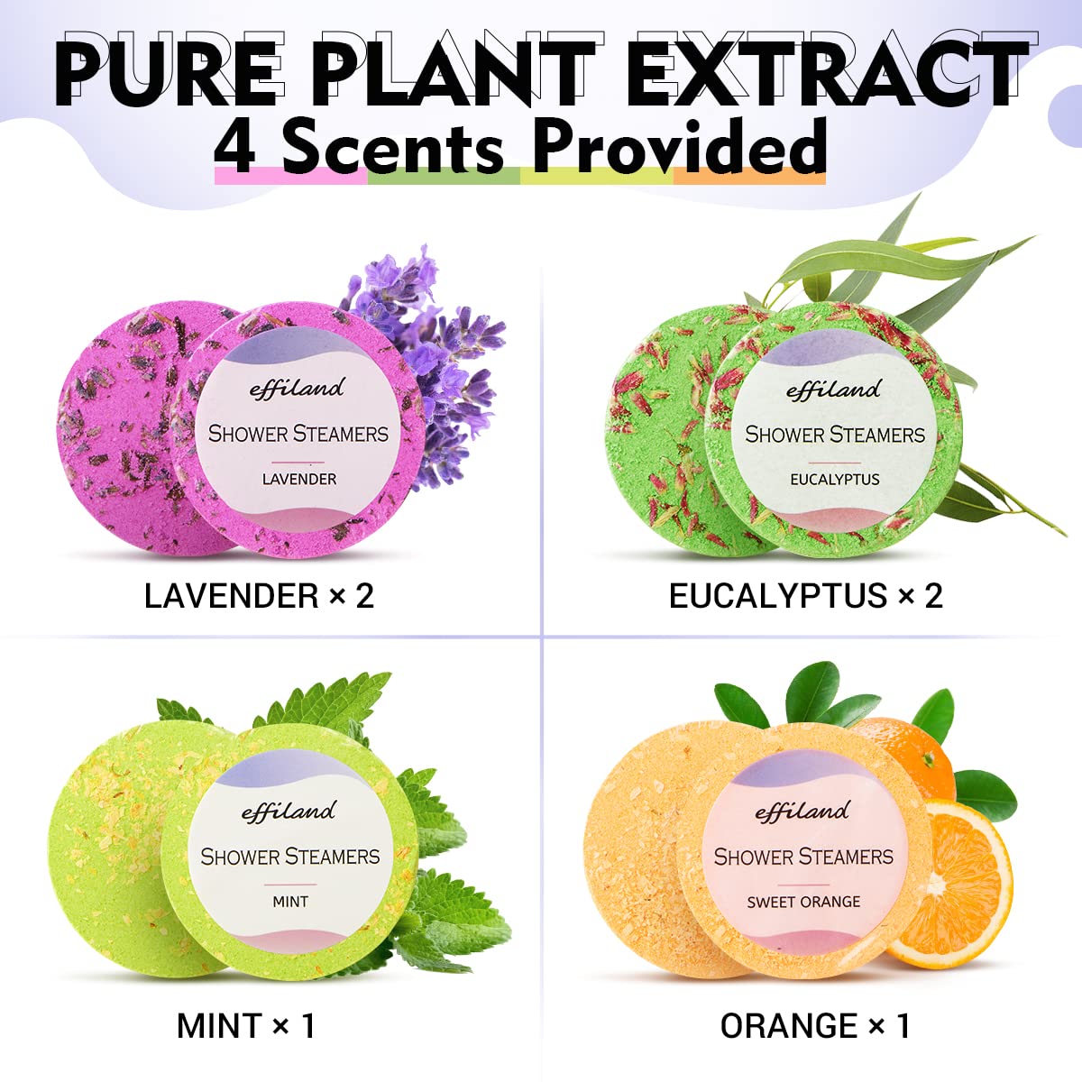 Effiland Aromatherapy Shower Steamers Shower Gifts,Soap Holder Set, 6-Pack Shower Bombs,Gift for Women,Relaxing Self Care