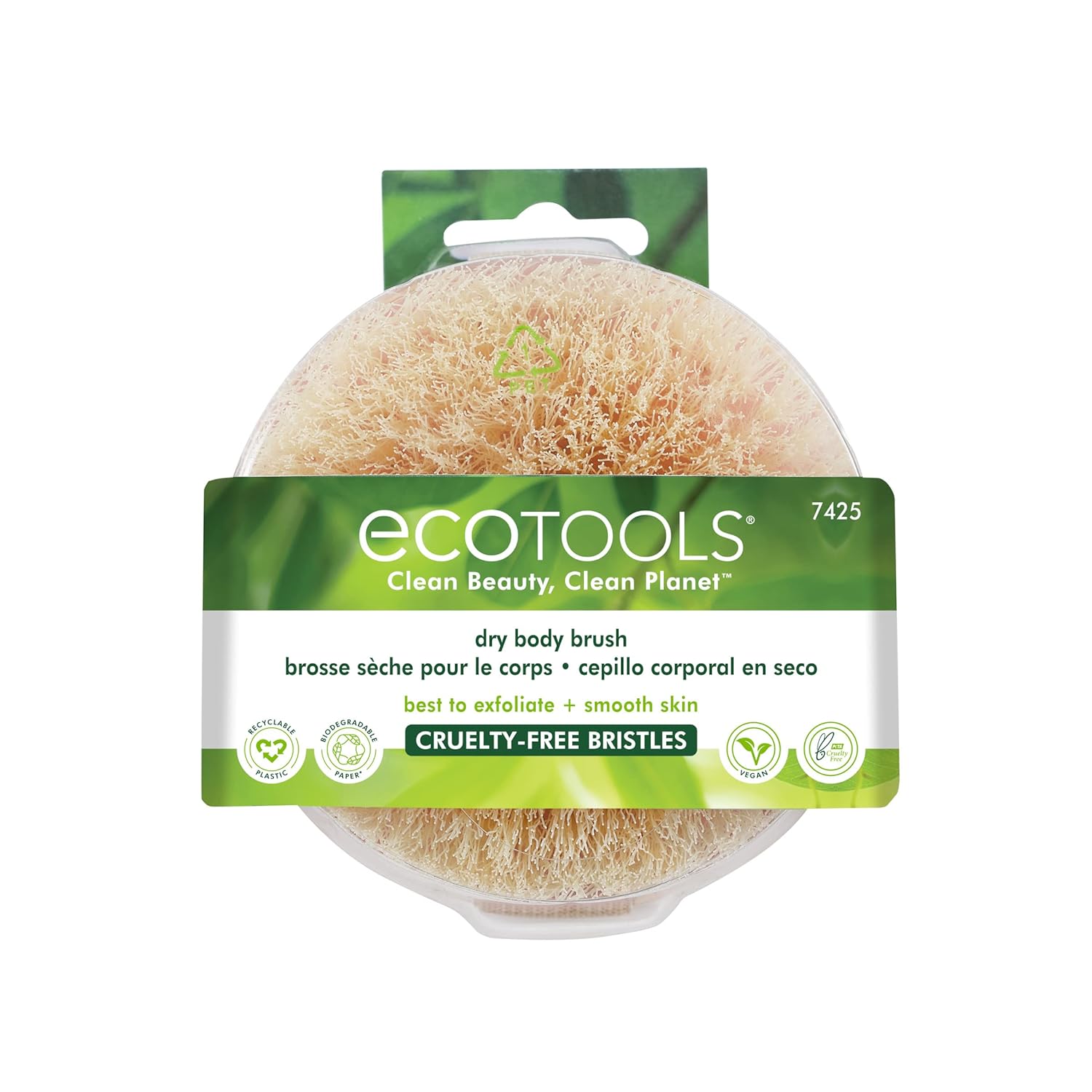 EcoTools Dry Body Brush, for Post Shower & Bath Skincare Routine, Removes Dirt & Promotes Blood Circulation, Helps Reduce Appearance of Cellulite, Eco-Friendly, Vegan & Cruelty-Free, 1 Count