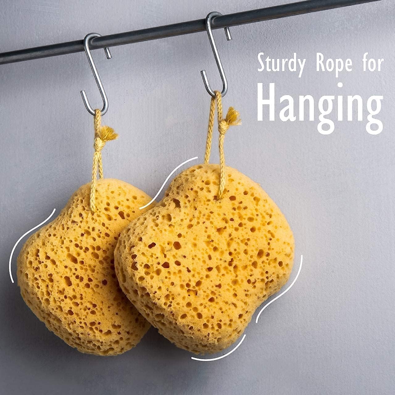 myHomeBody Premium Bath Sponge, Foam Loofah Sponge, Body Sponge for Shower - Large Size, Lots of Lather, Curvy, 3 Pack