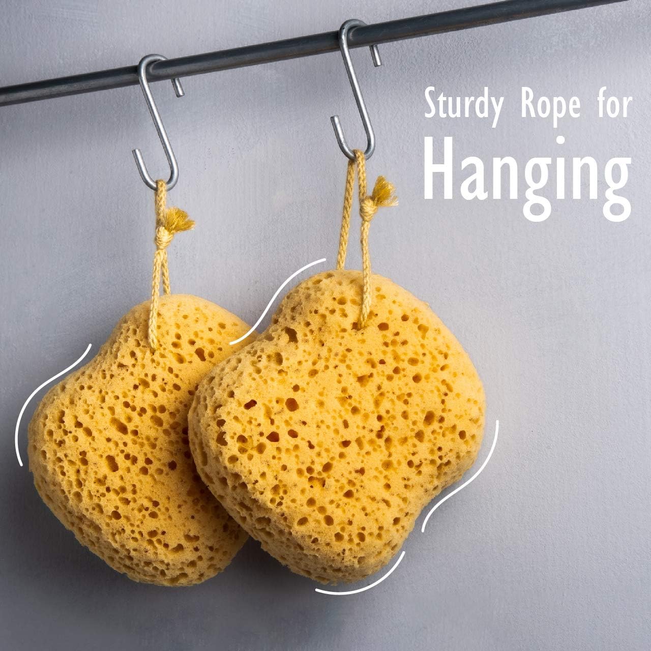 myHomeBody Premium Bath Sponge, Foam Loofah Sponge, Body Sponge for Shower - Large Size, Lots of Lather, Curvy, 3 Pack