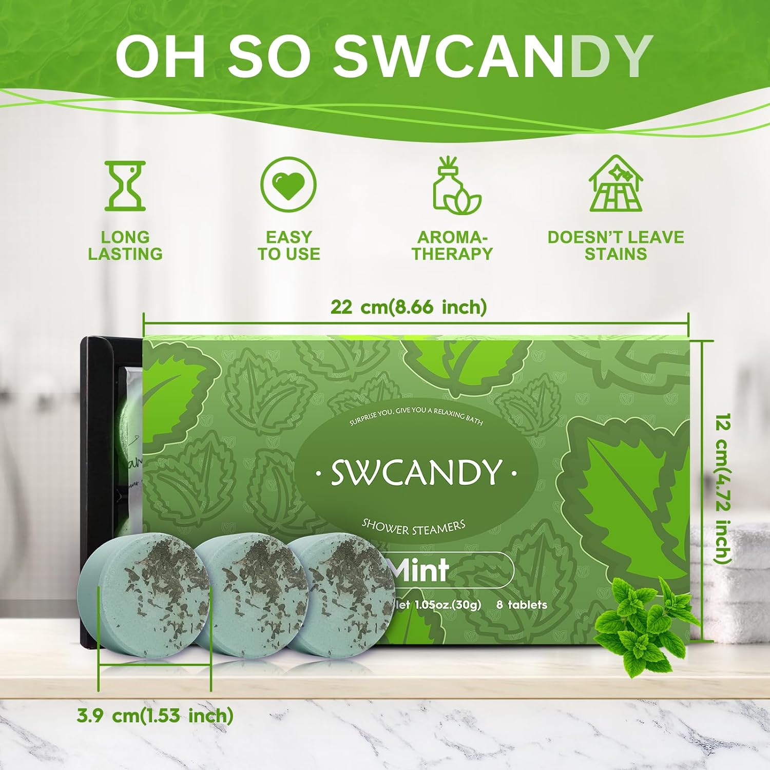 Aromatherapy Shower Steamers Valentines Day Gifts for her - Swcandy 8 Pcs Bath Bombs Valentine's Day Gifts for Women, Shower Bombs Self Care with Essential Oils, Relaxation Home SPA Lavender