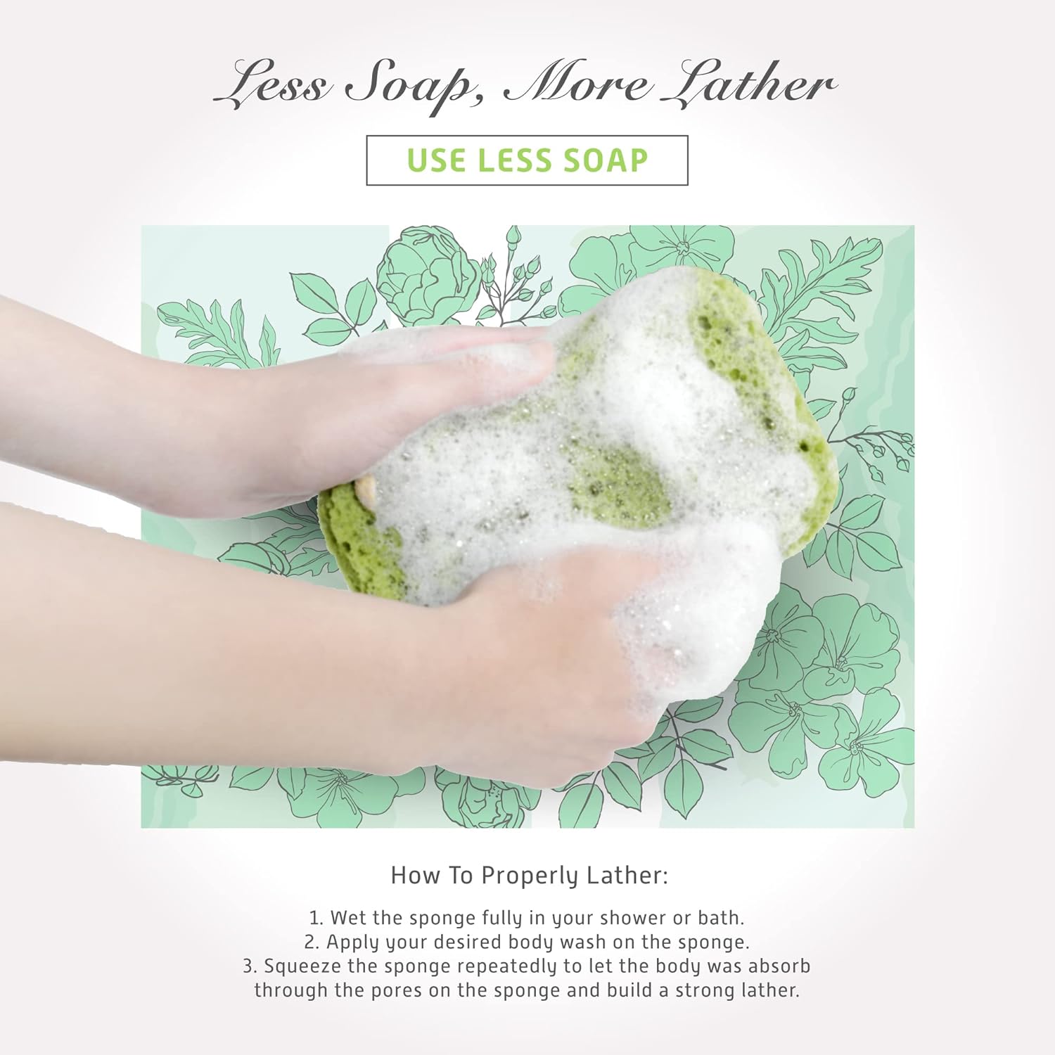 Spongentle Deep Cleansing Body Loofah Sponge, Natural Colors, for Bath and Shower, Multiple Textures for Gentle and Deep Exfoliation, Generous and Rich Lather, (Pack of 3)