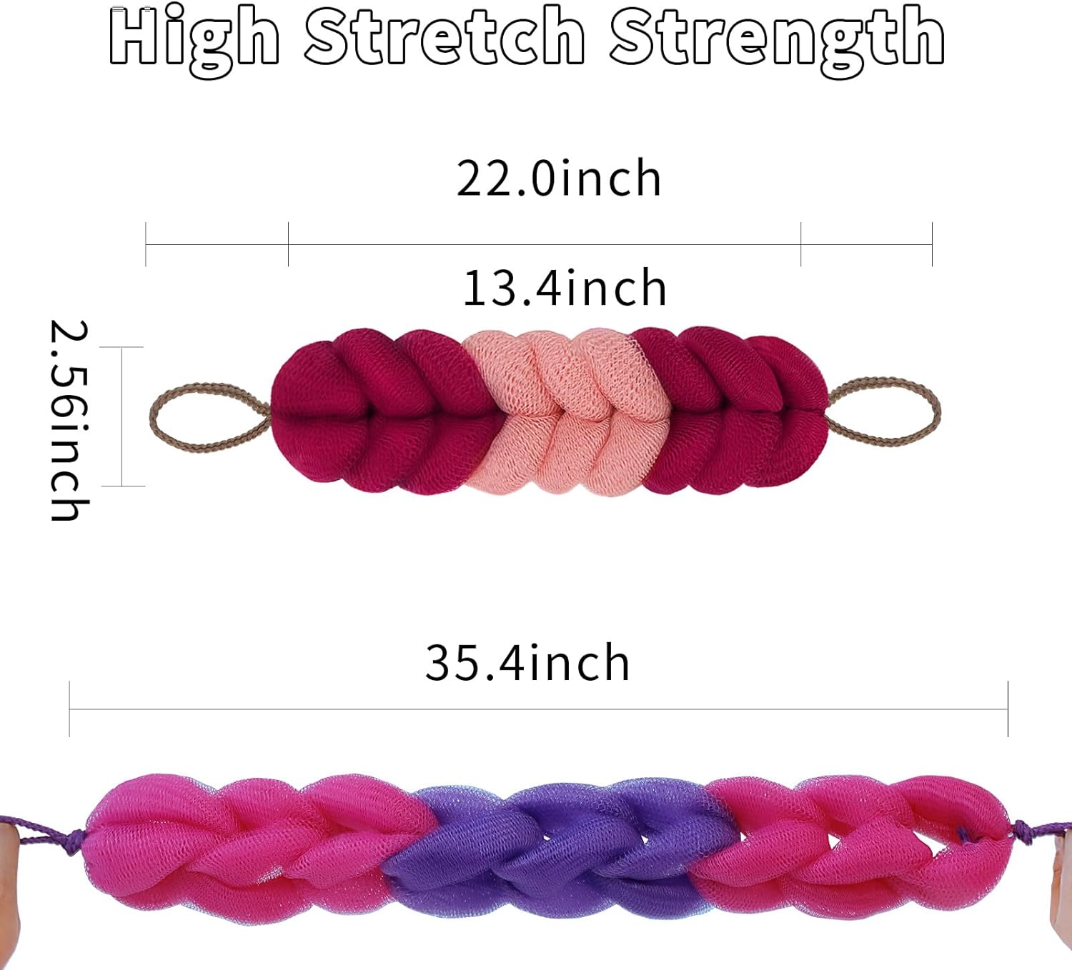 BCKENEY Bath Loofah Shower Sponge Soft Mesh Loofah Body Scrubber with Long Loofah Bath Sponge for Men Women Body Wash Exfoliator Shower Puffs