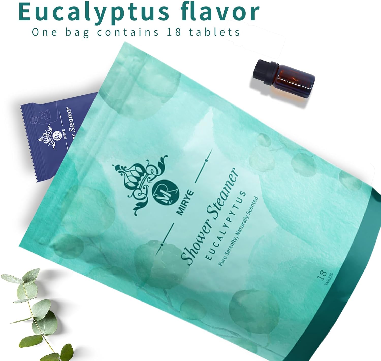 MR MIRYE Eucalyptus Shower Steamers 18 Pack XL, Shower Steamer Aromatherapy Christmas Gifts for Women, Shower Bombs with Essential Oils-Self Care & Relaxation Birthday Gifts for Women and Men