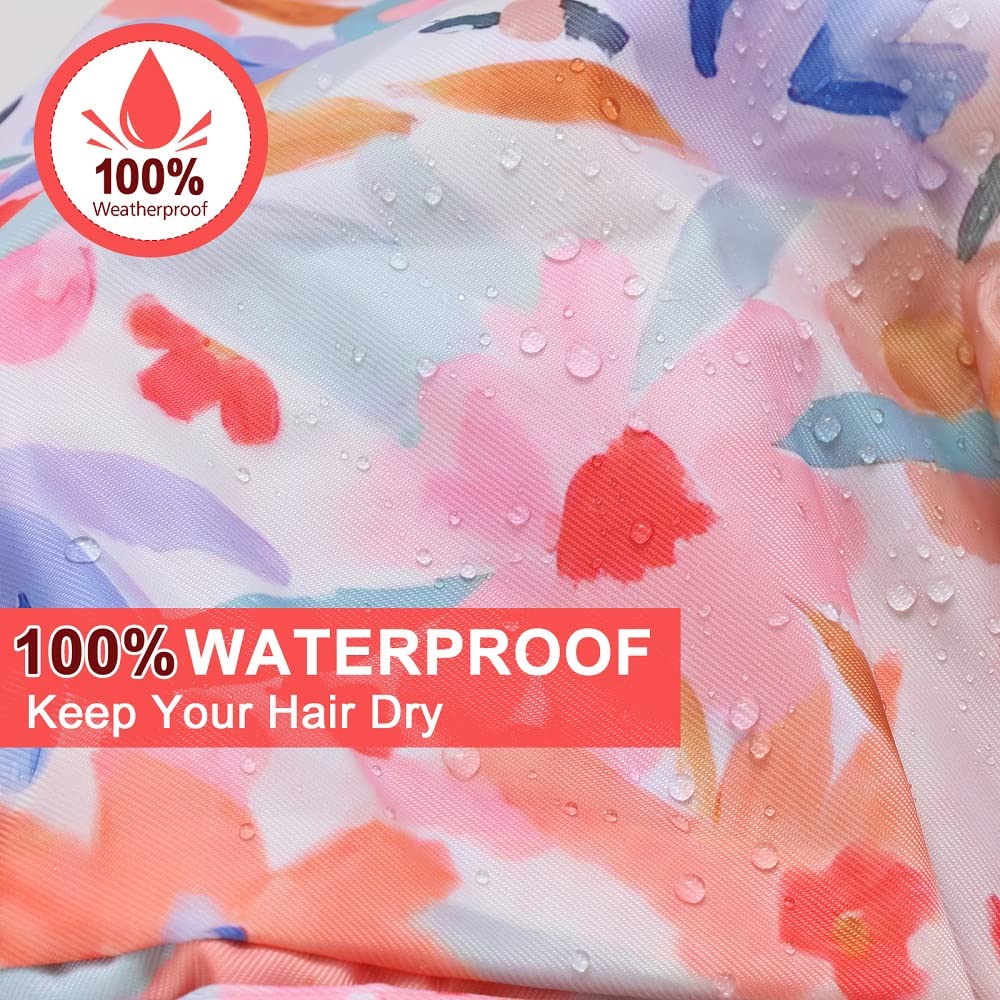 SinPinEra Luxury Shower Cap for Women,Waterproof, Double Layer, Resuable,Large Bath Cap