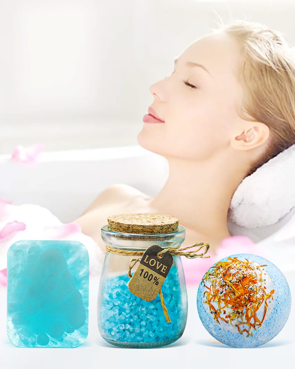 Valentine's Day Present Birthday Gifts for Women Bath Relaxing Spa Gift Basket Set Womens Gifts Kit Unique Gift Ideas for Her Mom Sister Daughter Wife Girlfriend Friends Coworker Female