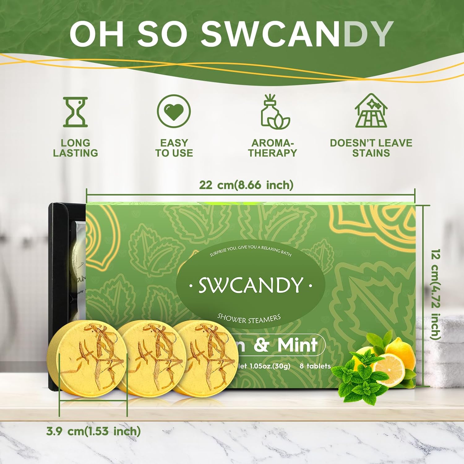 Aromatherapy Shower Steamers Valentines Day Gifts for her - Swcandy 8 Pcs Bath Bombs Valentine's Day Gifts for Women, Shower Bombs Self Care with Essential Oils, Relaxation Home SPA Lavender