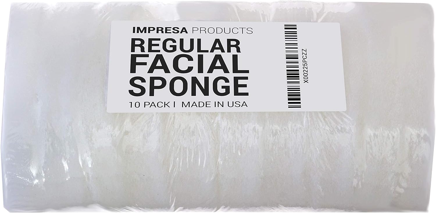 10 Pack Facial Sponge for Daily Cleansing and Gentle Exfoliating - Buff Exfoliating Facial Sponge Pads for Removing Dead Skin, Dirt, and Makeup - Christmas Gifts for Women - Made in The USA