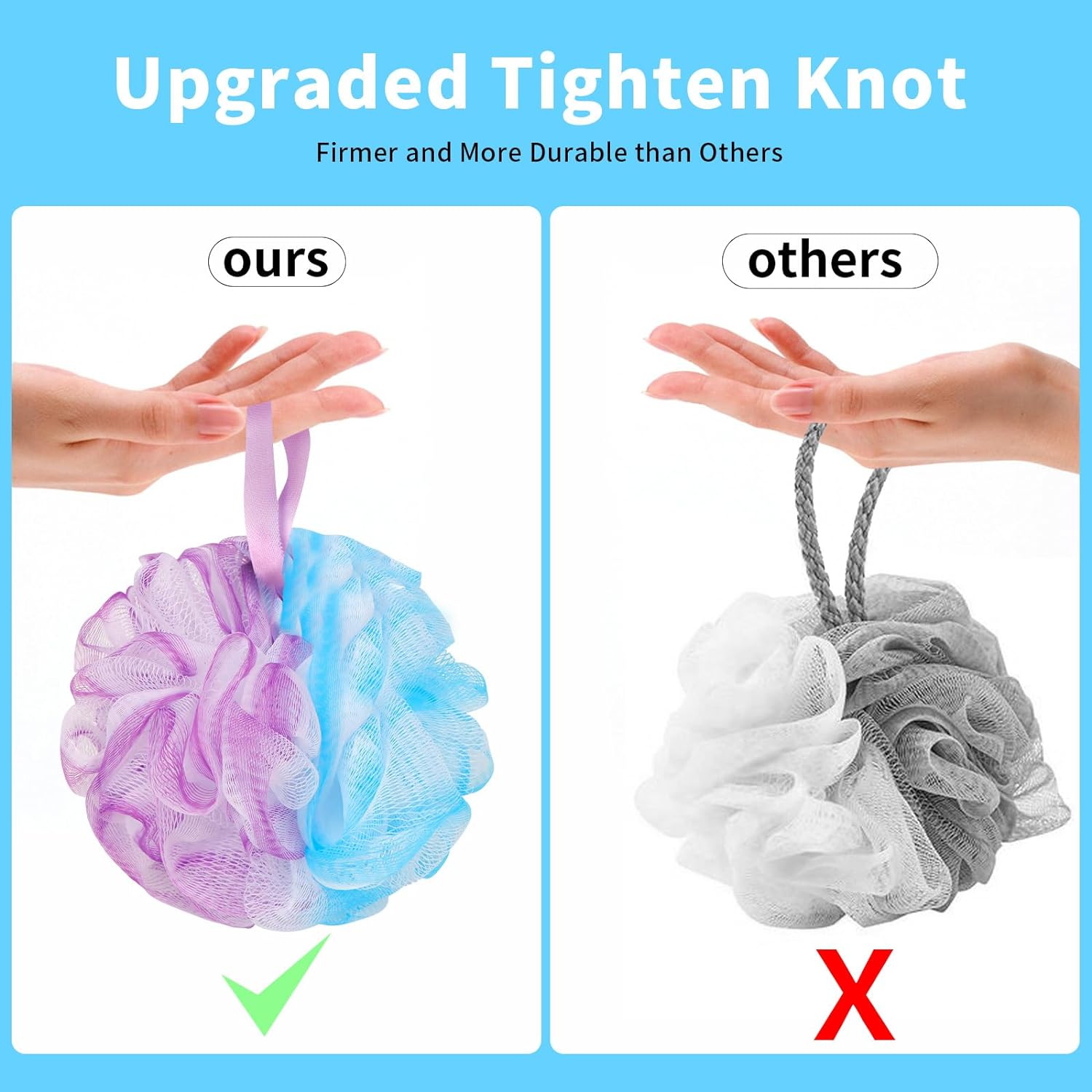 BCKENEY Bath Loofah Shower Sponge Body Back Scrubber Soft Mesh Shower Puffs Exfoliating Loofa for Women & Men Bath Accessories Cleaning Tool(4Pack 60G Forest Fairy)