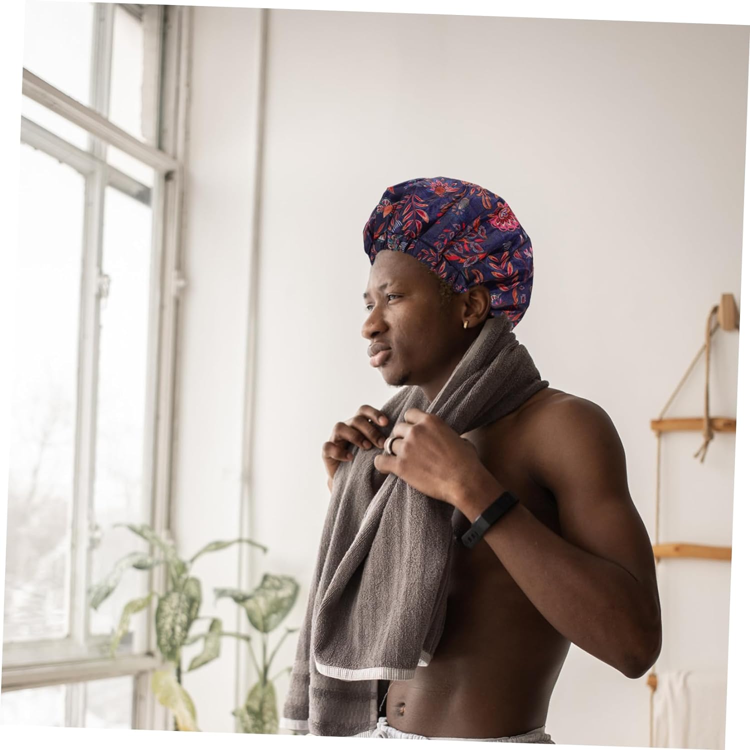 1pc men's shower cap spa head wrap bath shower caps bath cap satin headbands for women kids spa headband shower caps for women reusable turban tomorrow bow tie bath products man