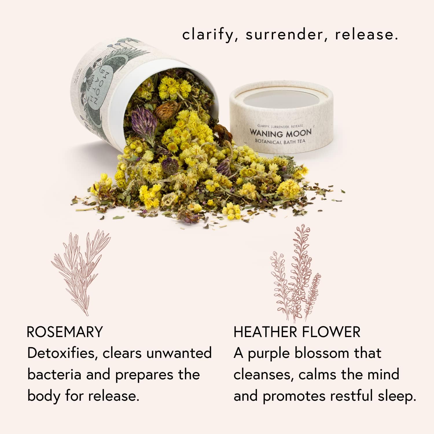 Moon Bath Botanical Bath Tea | New Moon Herbal Ayurvedic Bath Tea Soak w/Lavender, Jasmine & Chamomile for 2 Baths & Organic Body Care for Lunar Alignment | Made in USA