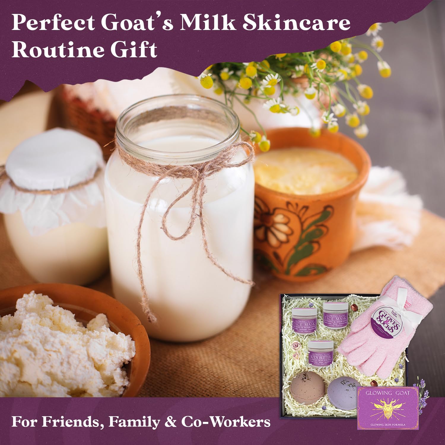 Purple Canyon Mystic Spa Box | 7 Piece Full Size Lavender Spa Kit for Self Care | Bath and Body Gifts for Women