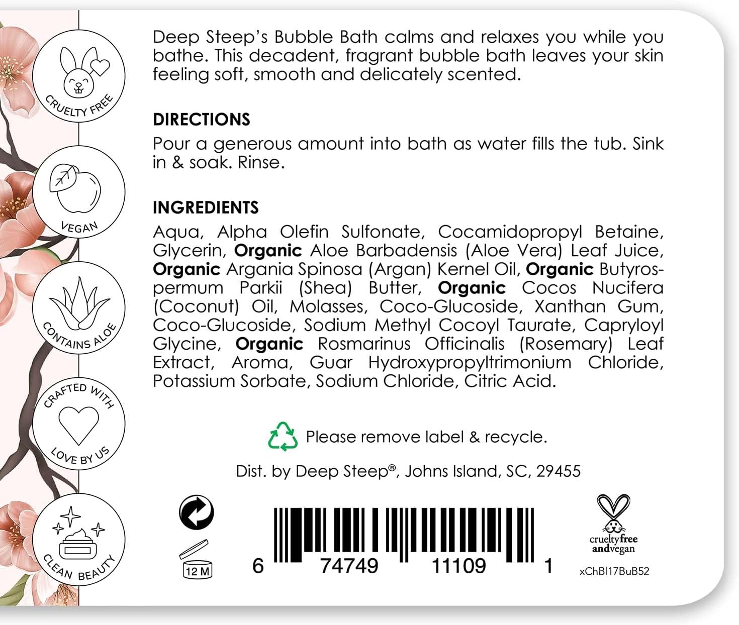 Deep Steep Bubble Bath, 17 Ounce (Pack of 2) (Vanilla Coconut)