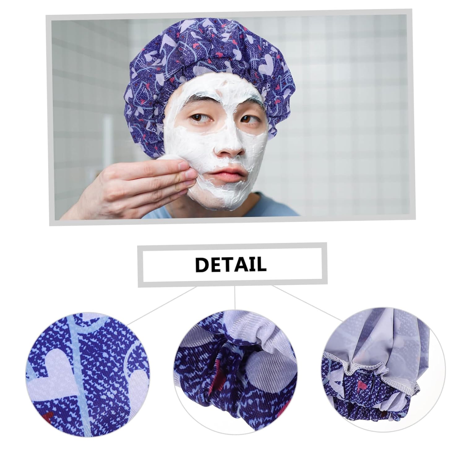 1pc men's shower cap spa head wrap bath shower caps bath cap satin headbands for women kids spa headband shower caps for women reusable turban tomorrow bow tie bath products man
