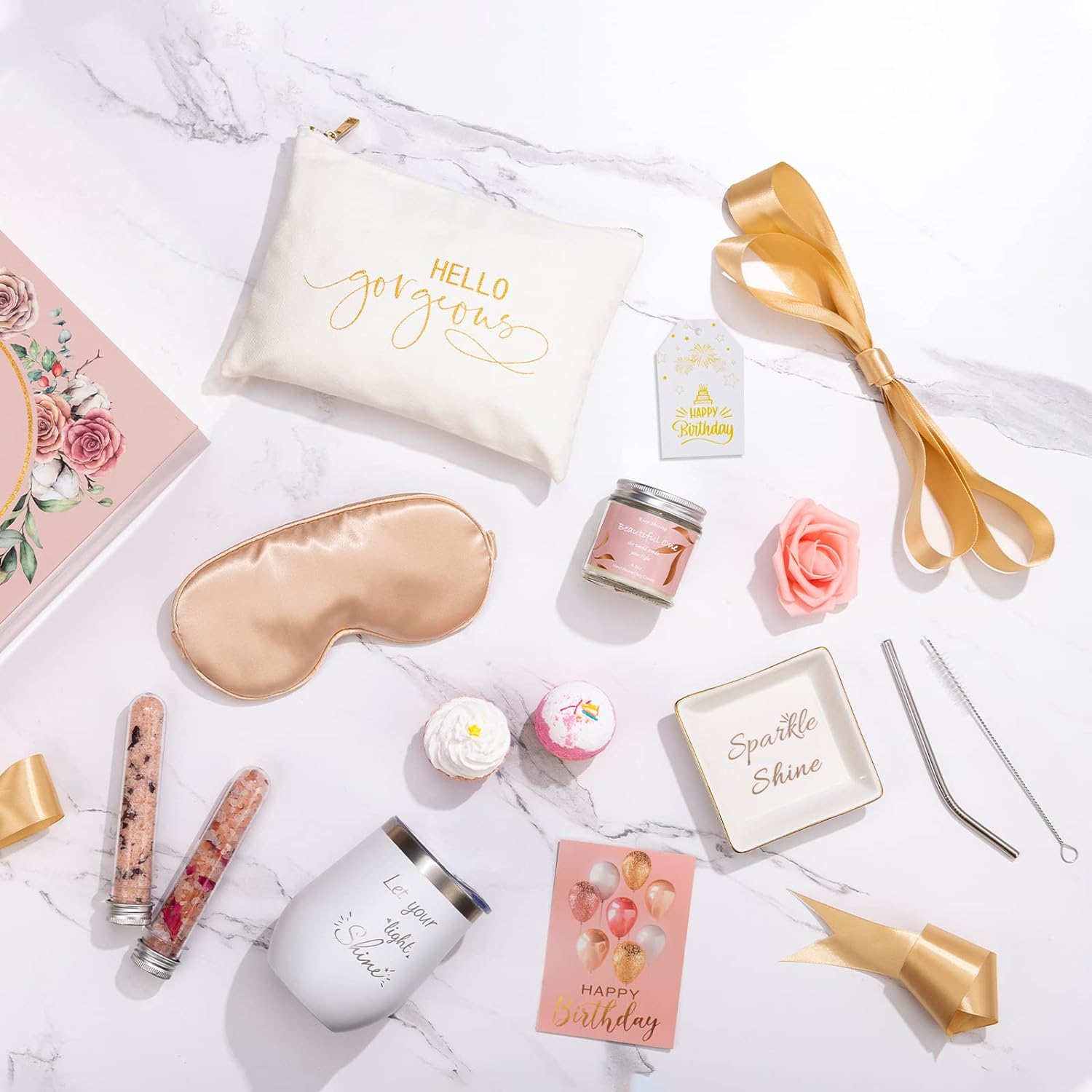 Gifts Box for Women Unique Self Care for Mom Best Friend Stainless Steel Basket Female Her Sister Girlfriend Wife Personalized Thinking of You Relaxation Package Birthday/Get Well Soon Gift Ideas