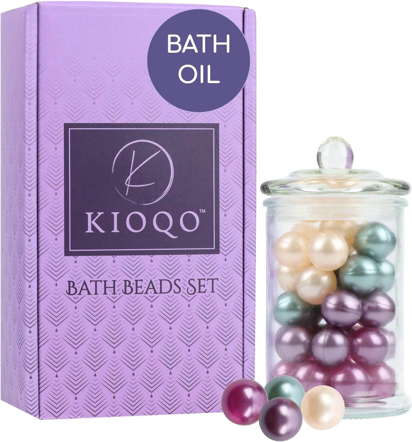 KIOQO Bath Oil Beads for tub 90s | Bath Pearls Beads with Oil Bulk | Bath Oil Pearls | 100% Natural Bath Oil Pearl for Bathtub Gift Set | Pack of 40