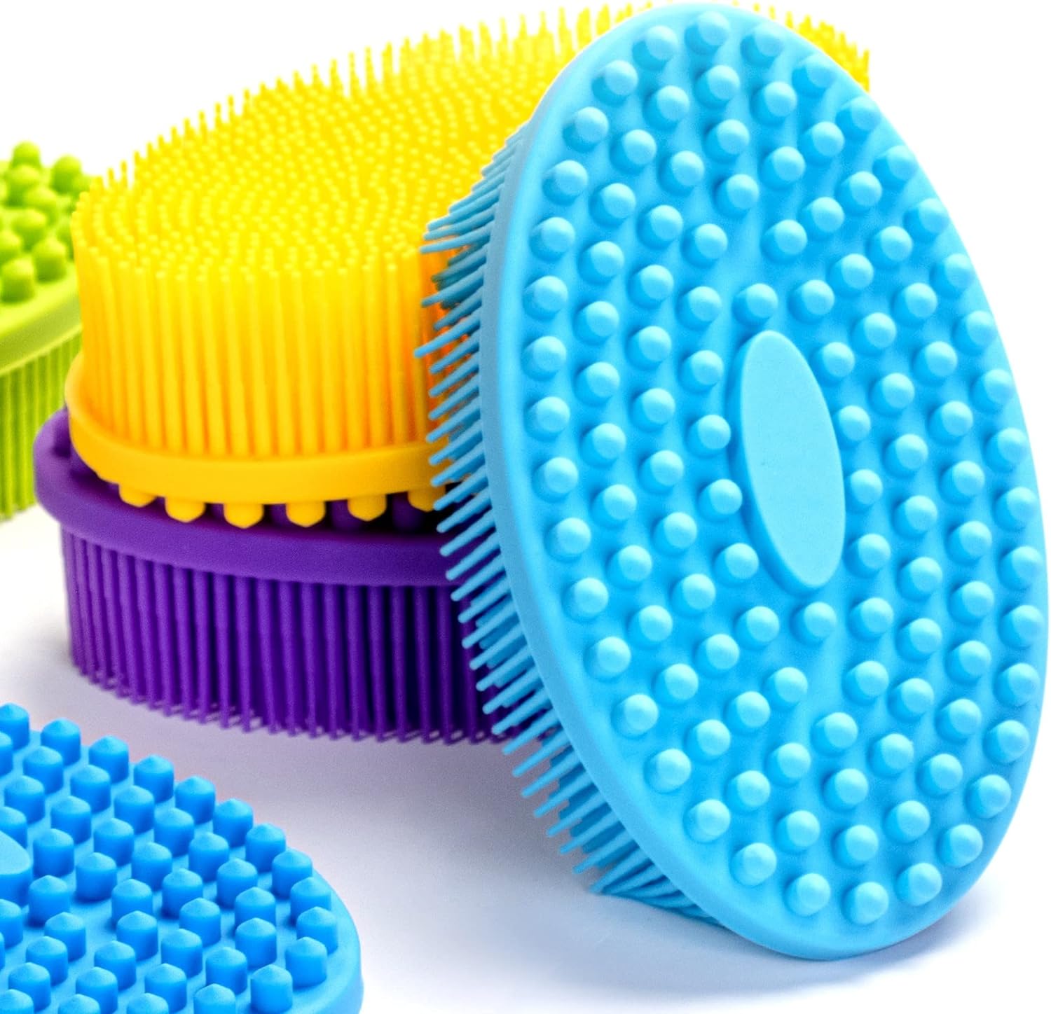Premium Sensory Brush for Kids or Autism,Soft Silicone Body Scrubber,2 in 1 Sensory Room Occupational Therapy Sensory Brushes,Silicone Loofah,Pets Shower Brush Bath Brush Shampoo Brush(Whale-Teal)