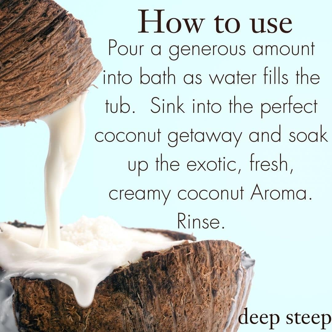 Deep Steep Liter Coconut Bubble Bath Premium Lather with Shea and Argan, 33.8 Fluid Ounce